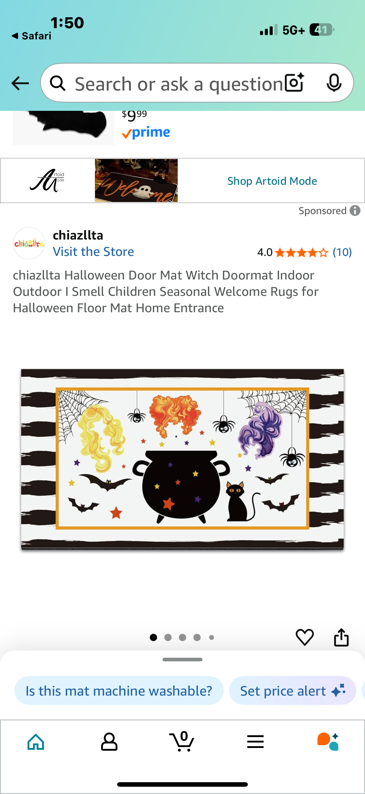Halloween Door Mat Witch Doormat Indoor Outdoor I Smell Children Seasonal Welcome Rugs for Halloween Floor Mat Home Entrance