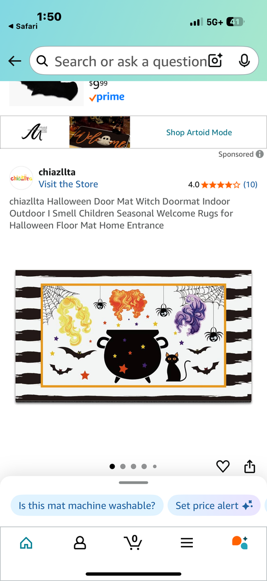 Halloween Door Mat Witch Doormat Indoor Outdoor I Smell Children Seasonal Welcome Rugs for Halloween Floor Mat Home Entrance