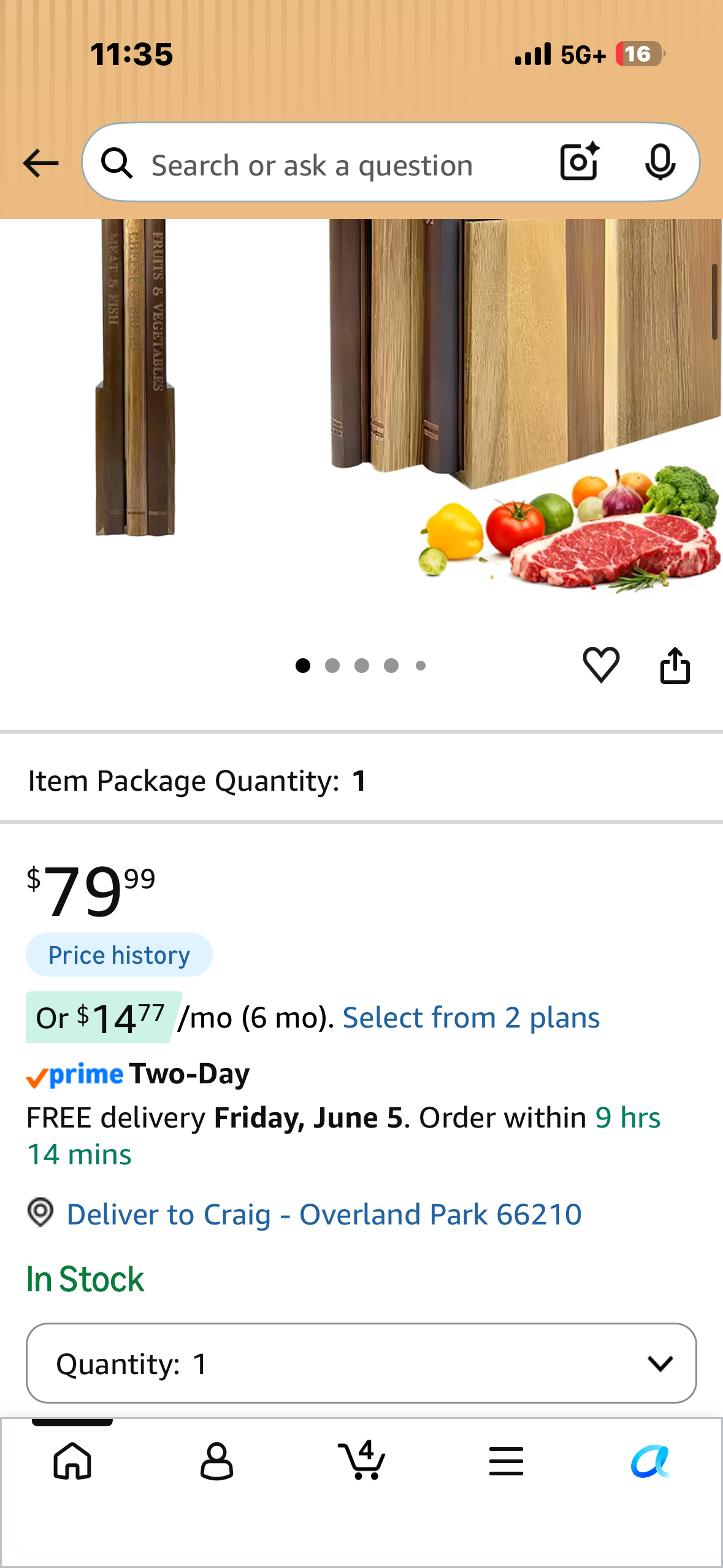 MACTANO Book Cutting Board Set, Wooden Kitchen Book Shaped Cutting Boards with Stand