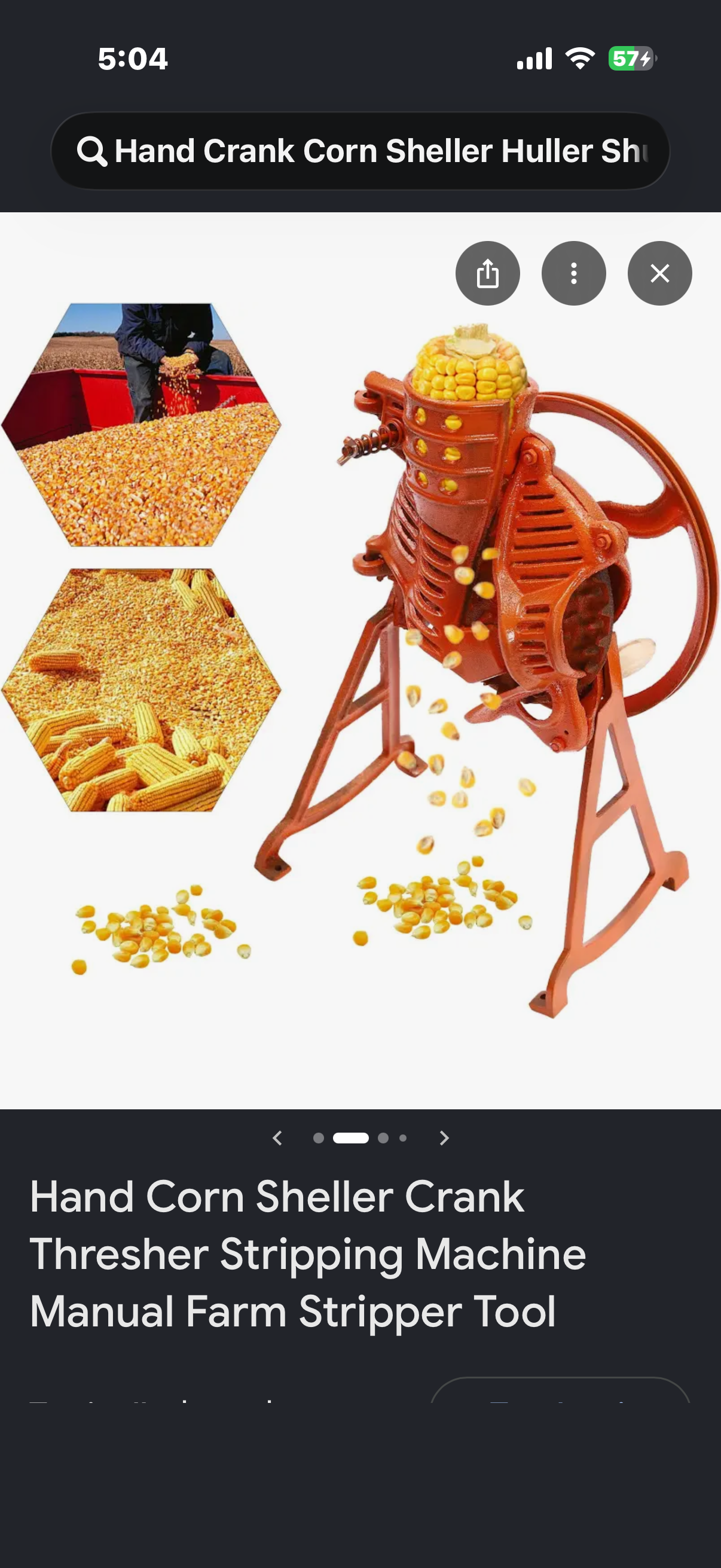 Hand Crank Corn Sheller Huller Shucker Husker Thresher Threshing Stripping