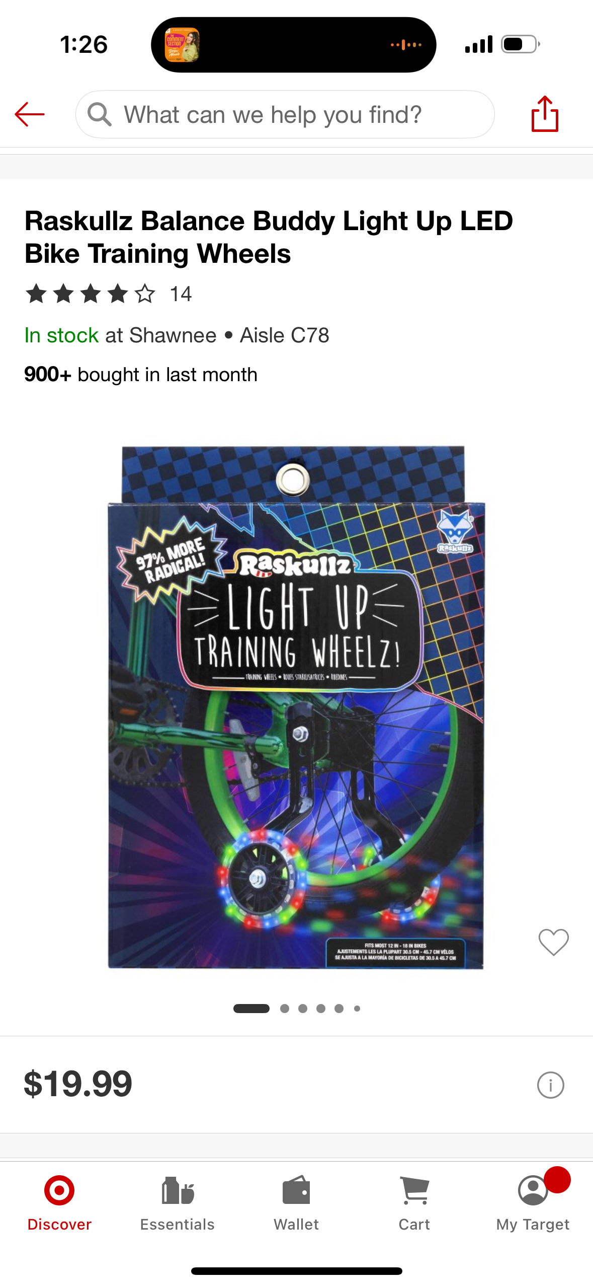 Raskullz Balance Buddy Light Up LED Bike Training Wheels