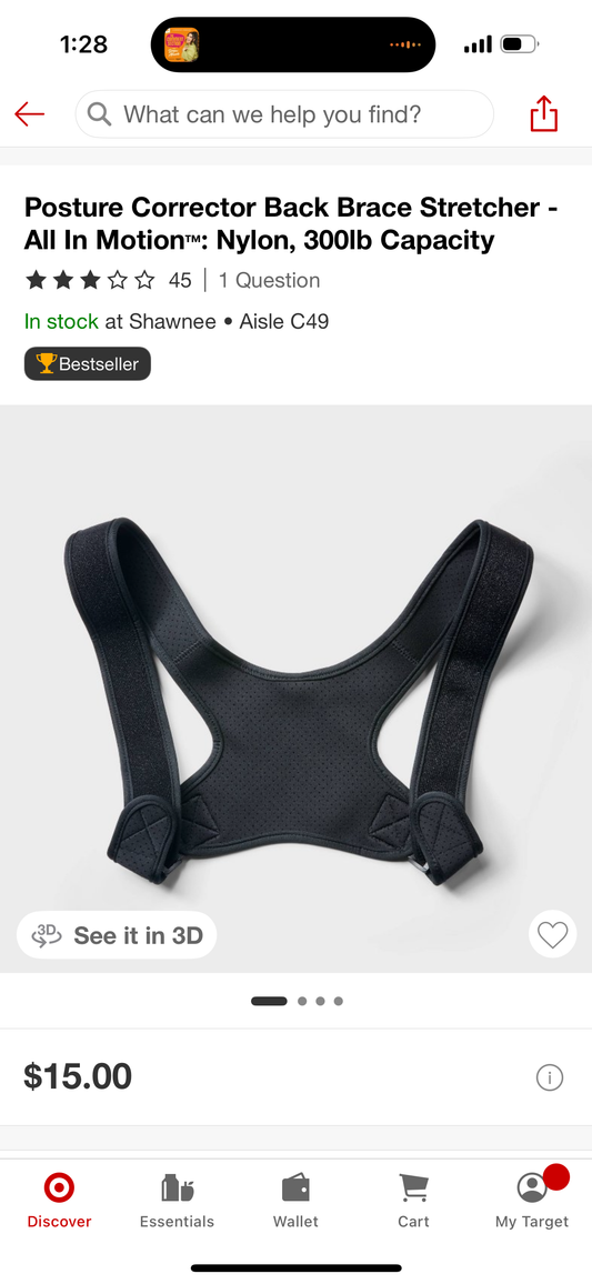 Posture Corrector Back Brace Stretcher - All In Motion™: Nylon, 300lb Capacity