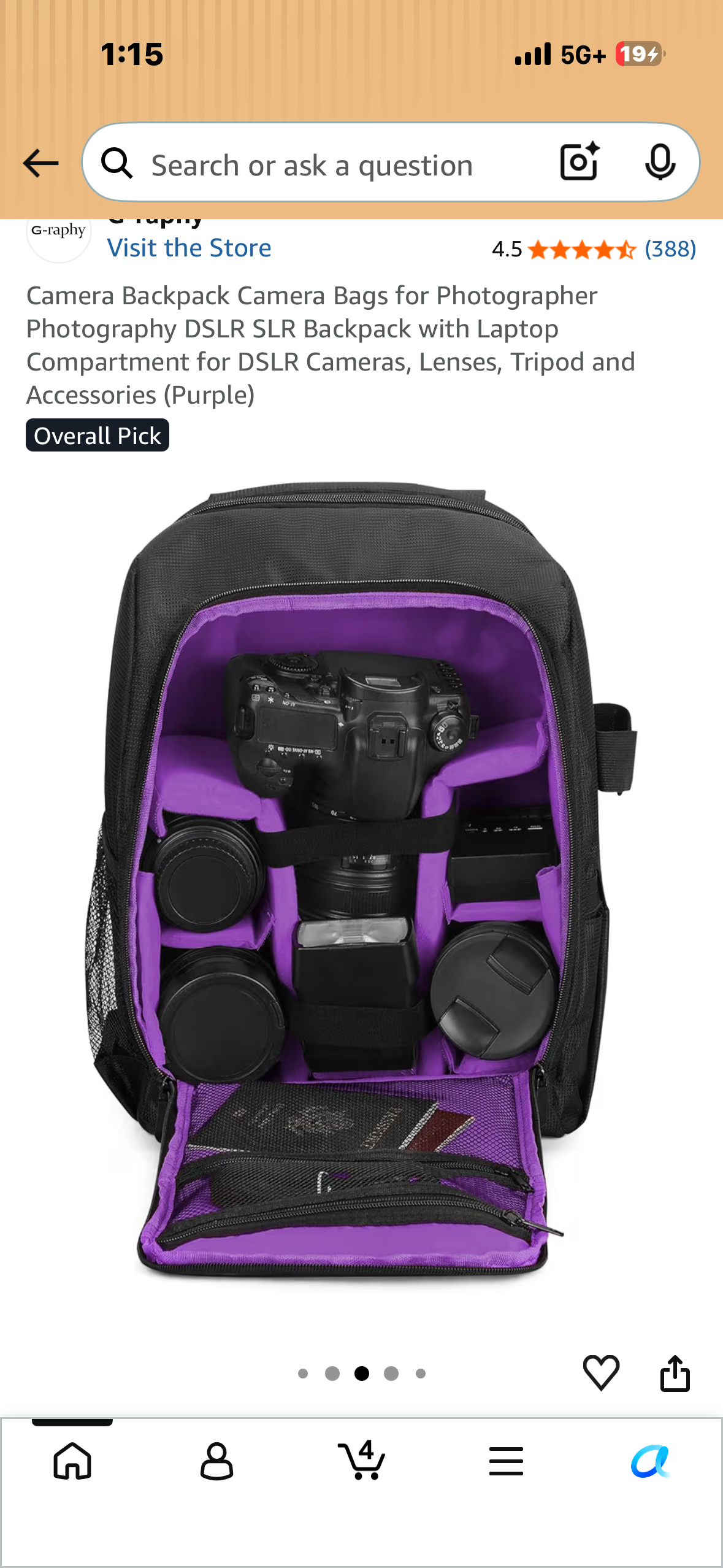 Camera Bag Backpack with Laptop for Cameras, Lenses, Tripod and Accessories