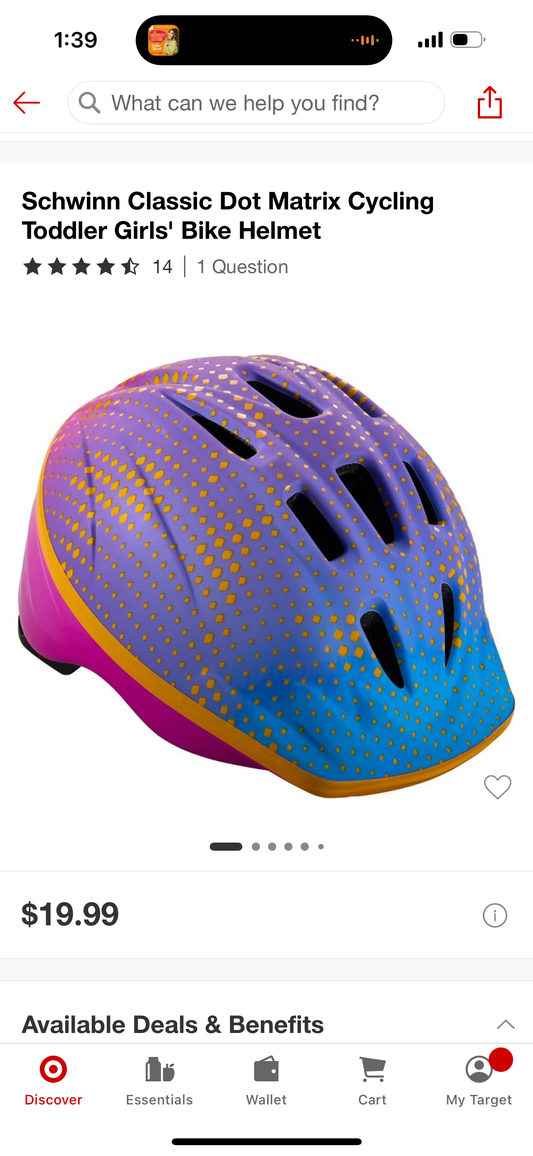 Schwinn Classic Dot Matrix Cycling Toddler Girls' Bike Helmet