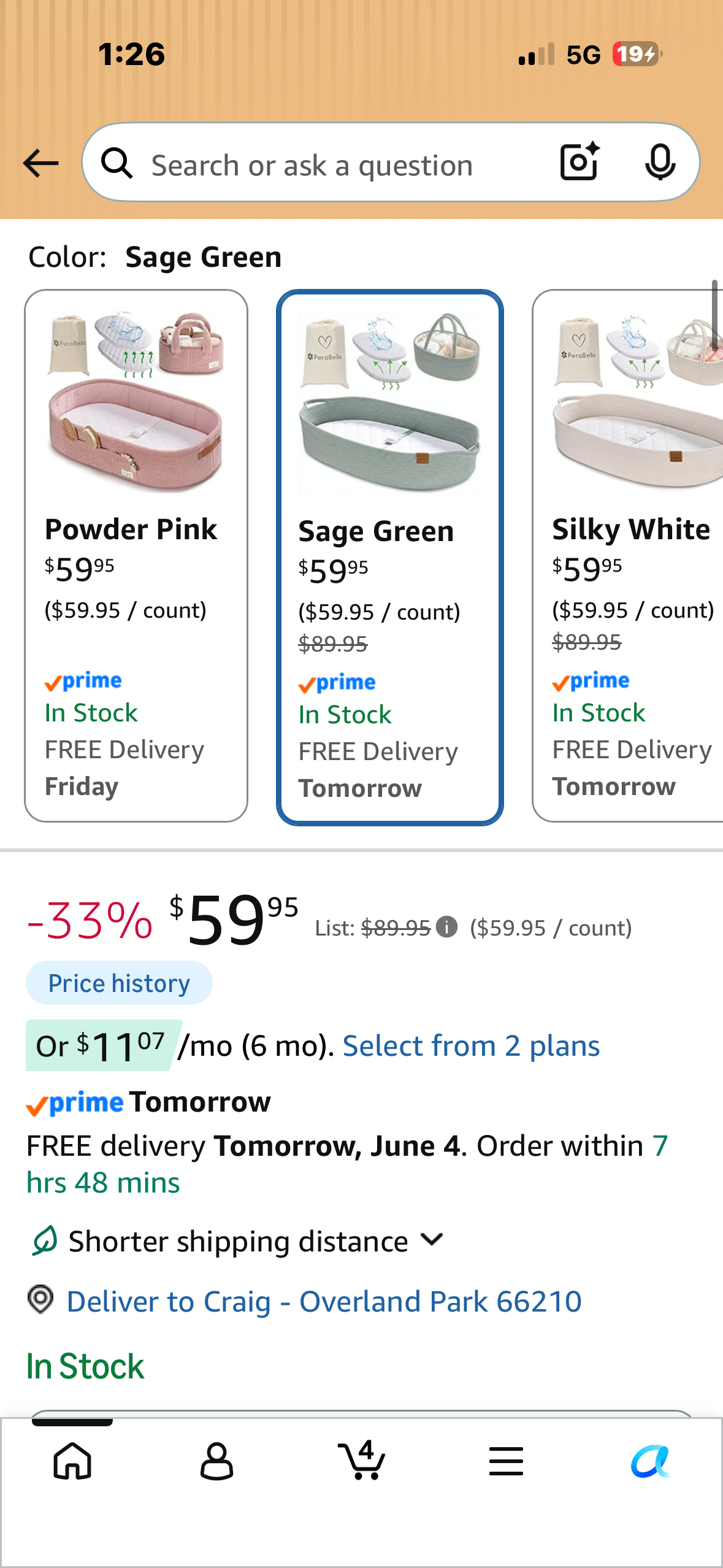 Baby Changing Basket for Baby Dresser, Moses Basket for Babies, Cotton Rope Diaper Changing Basket