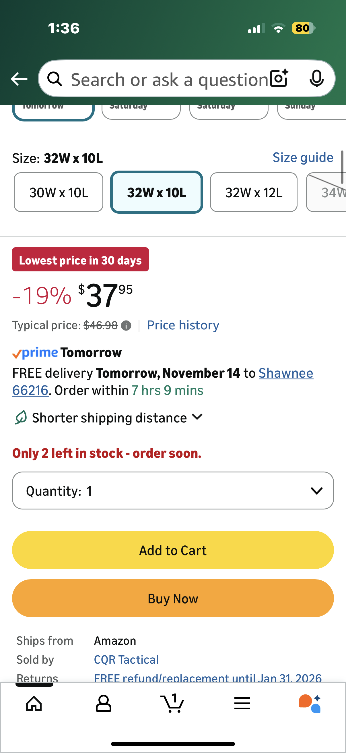 CQR Men's Flex Casual Cargo Shorts, Lightweight Water Resistant Golf Shorts, Stretch Tactical Work Shorts with Multi-Pocket