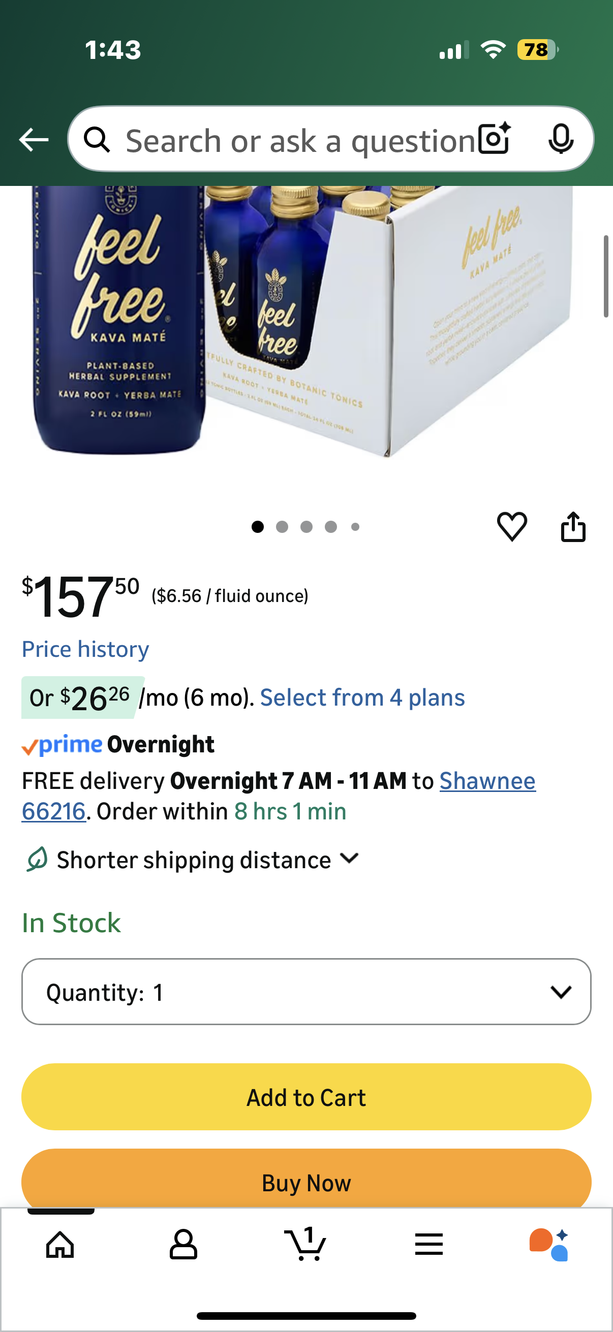 Botanic Tonics feel free Kava Mate - Natural Energy with Kava Root and Yerba Mate - Mood Boost & Sustained Energy - Improved Flavor - Pack of 12 (24 Servings)