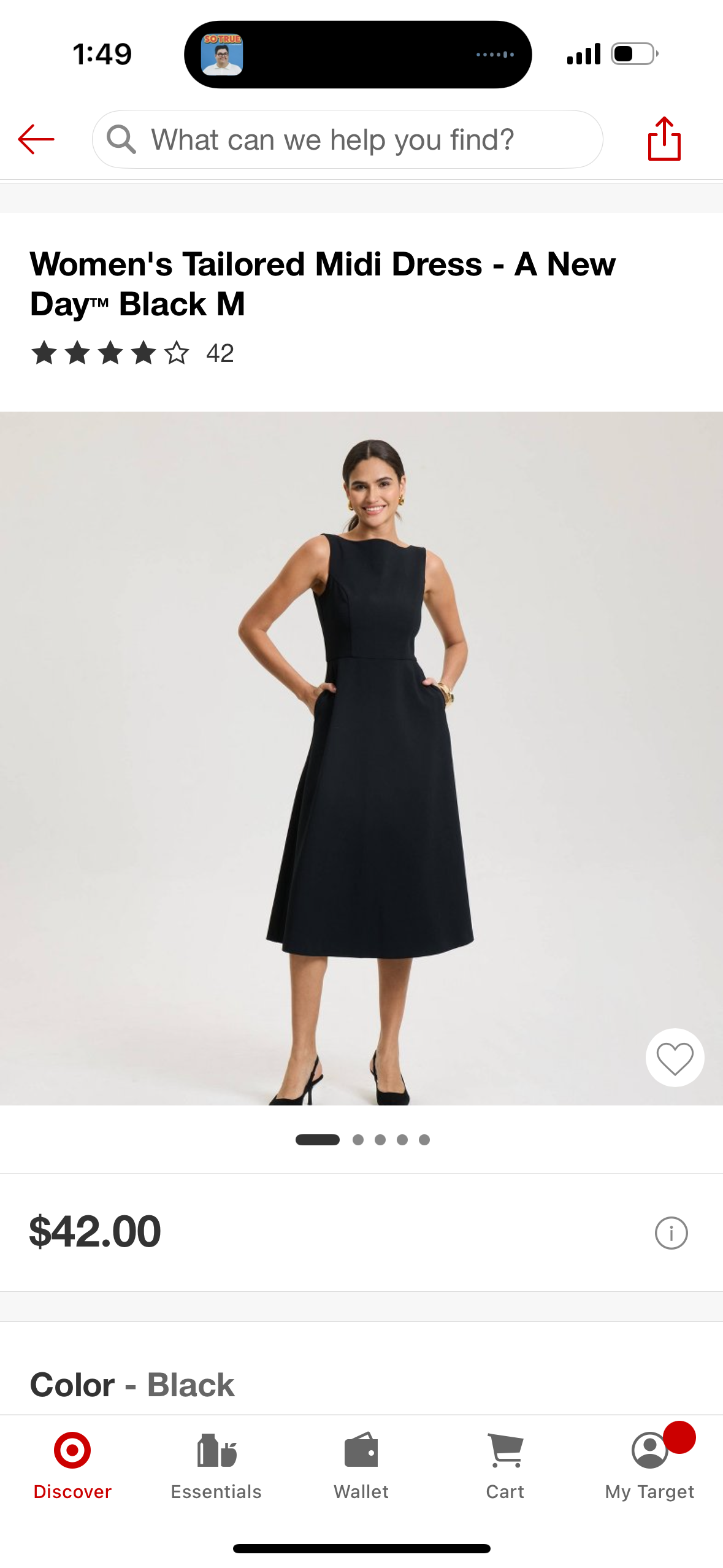Women's Tailored Midi Dress - A New Day™ (Size Medium)