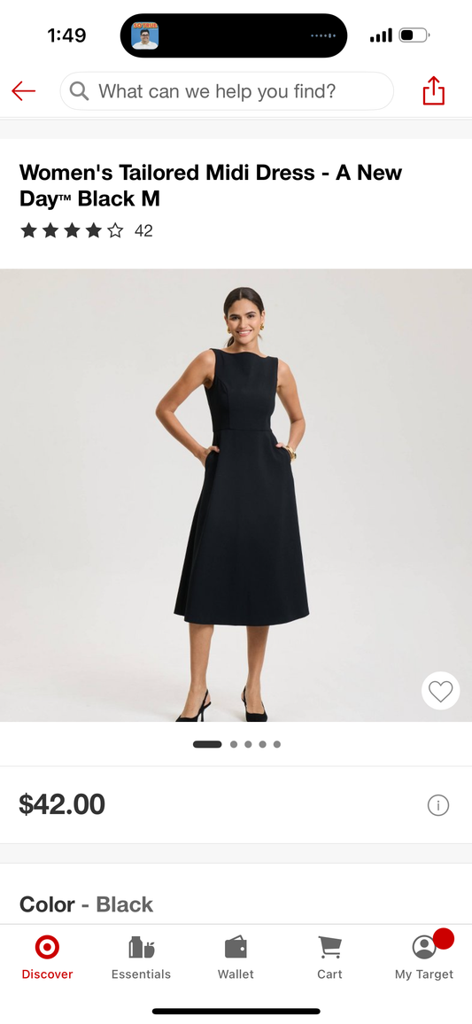 Women's Tailored Midi Dress - A New Day™ (Size Medium)