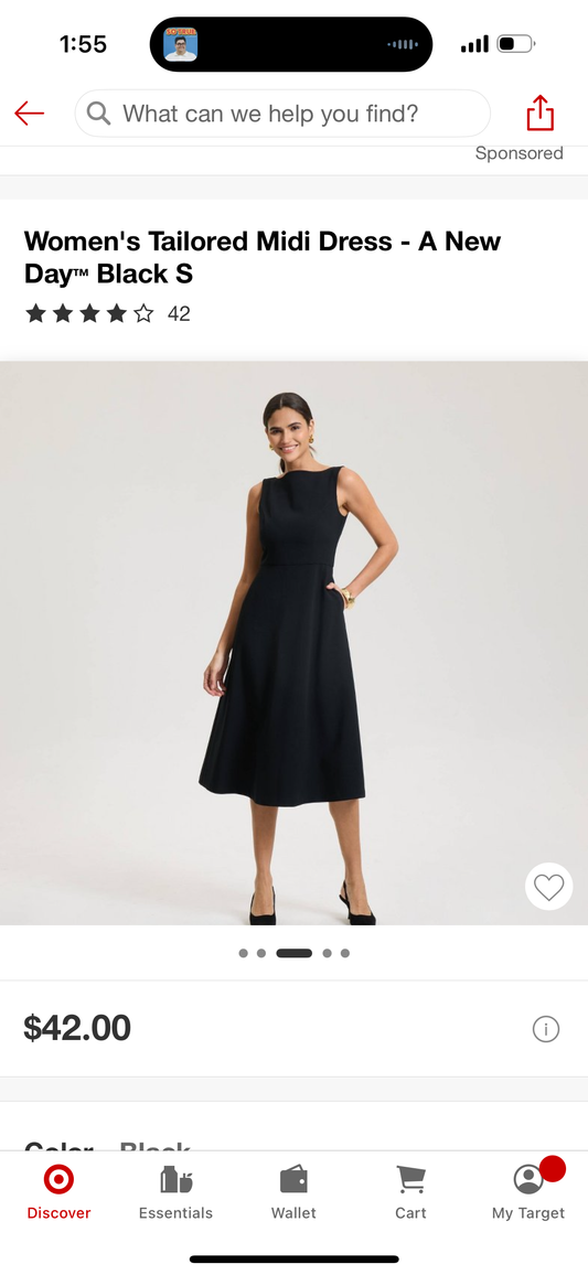 Women's Tailored Midi Dress - A New Day™ (Size Small)