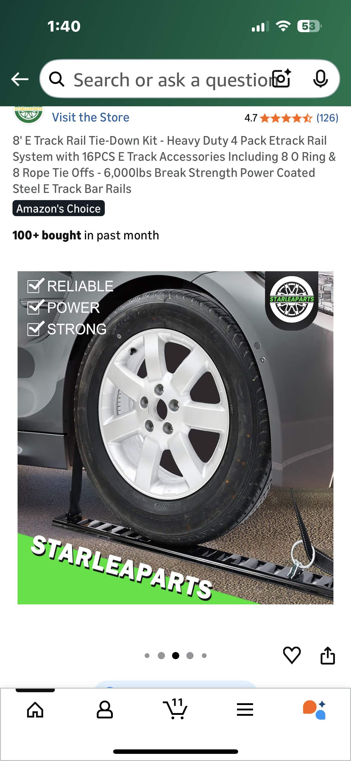 8' E Track Rail Tie-Down Kit - Heavy Duty 4 Pack Etrack Rail System with 16PCS E Track Accessories Including 8 O Ring & 8 Rope Tie Offs, 6,000lbs Break Strength (G898)