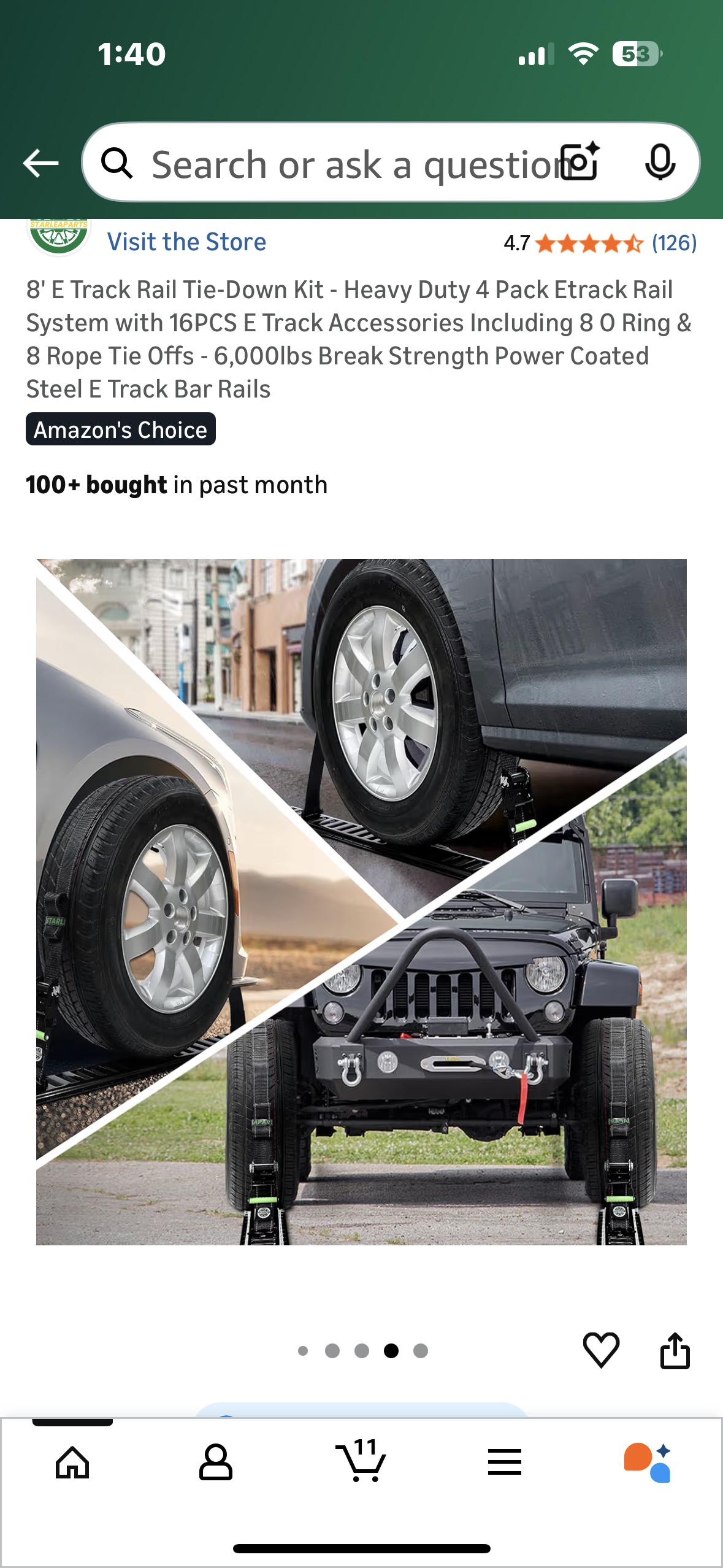 8' E Track Rail Tie-Down Kit - Heavy Duty 4 Pack Etrack Rail System with 16PCS E Track Accessories Including 8 O Ring & 8 Rope Tie Offs, 6,000lbs Break Strength (G898)