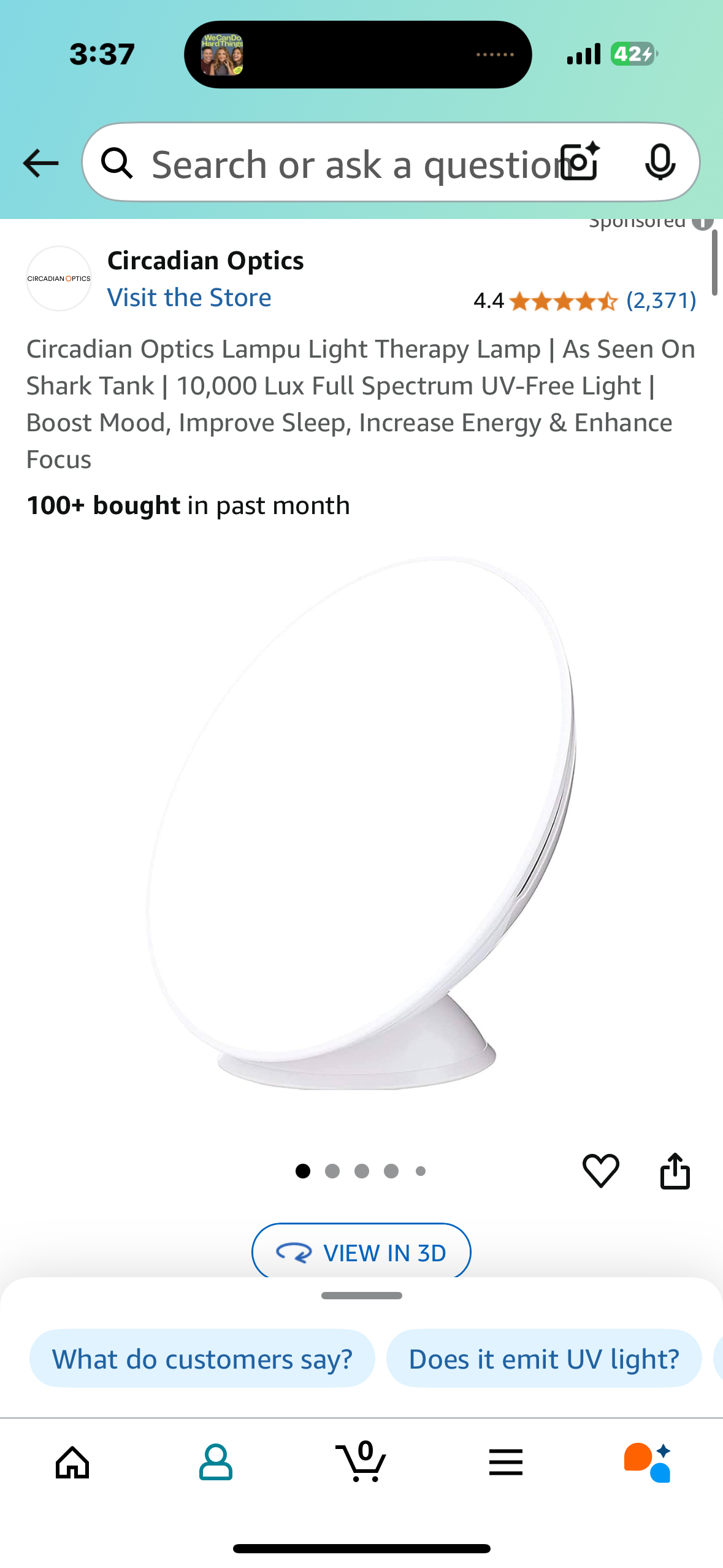 Circadian Optics Lampu Light Therapy Lamp | As Seen On Shark Tank | 10,000 Lux Full Spectrum UV-Free Light | Boost Mood, Improve Sleep, Increase Energy & Enhance Focus