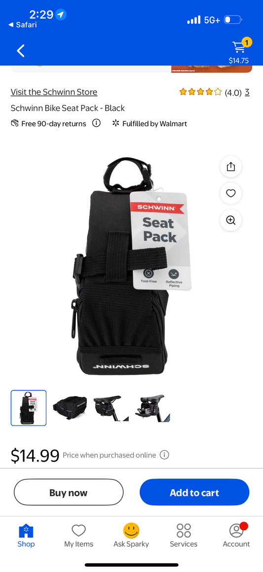 Schwinn Bike Seat Pack - Black