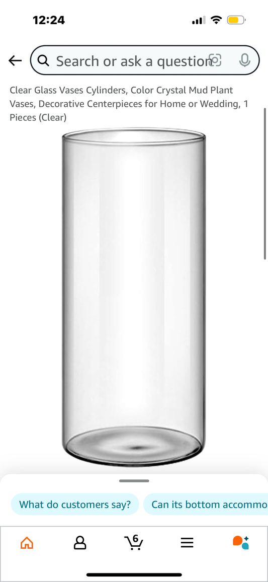 Clear Glass Vases Cylinders, Color Crystal Mud Plant Vases, Decorative Centerpieces for Home or Wedding, 1 Pieces (Clear)