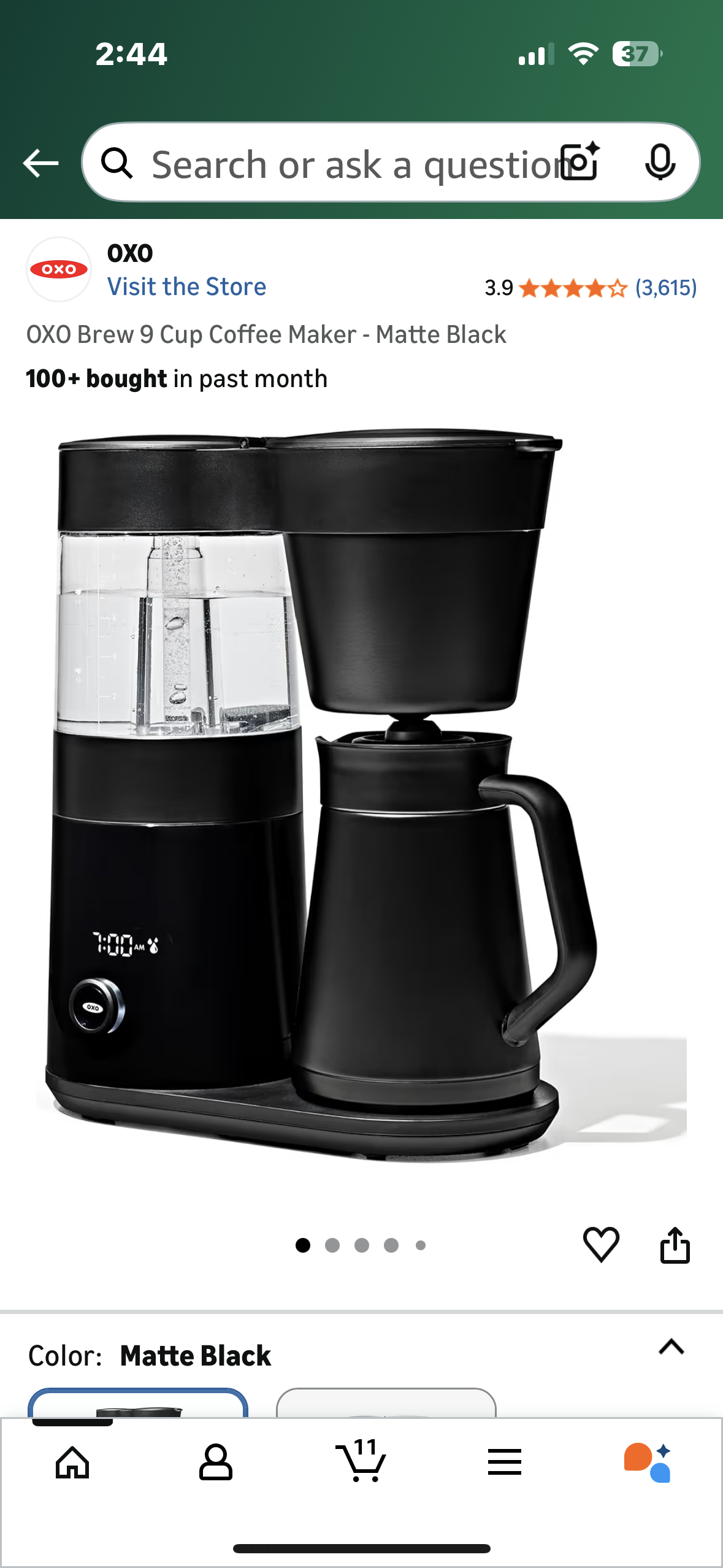 OXO Brew 9 Cup Coffee Maker - Matte Black (R736)