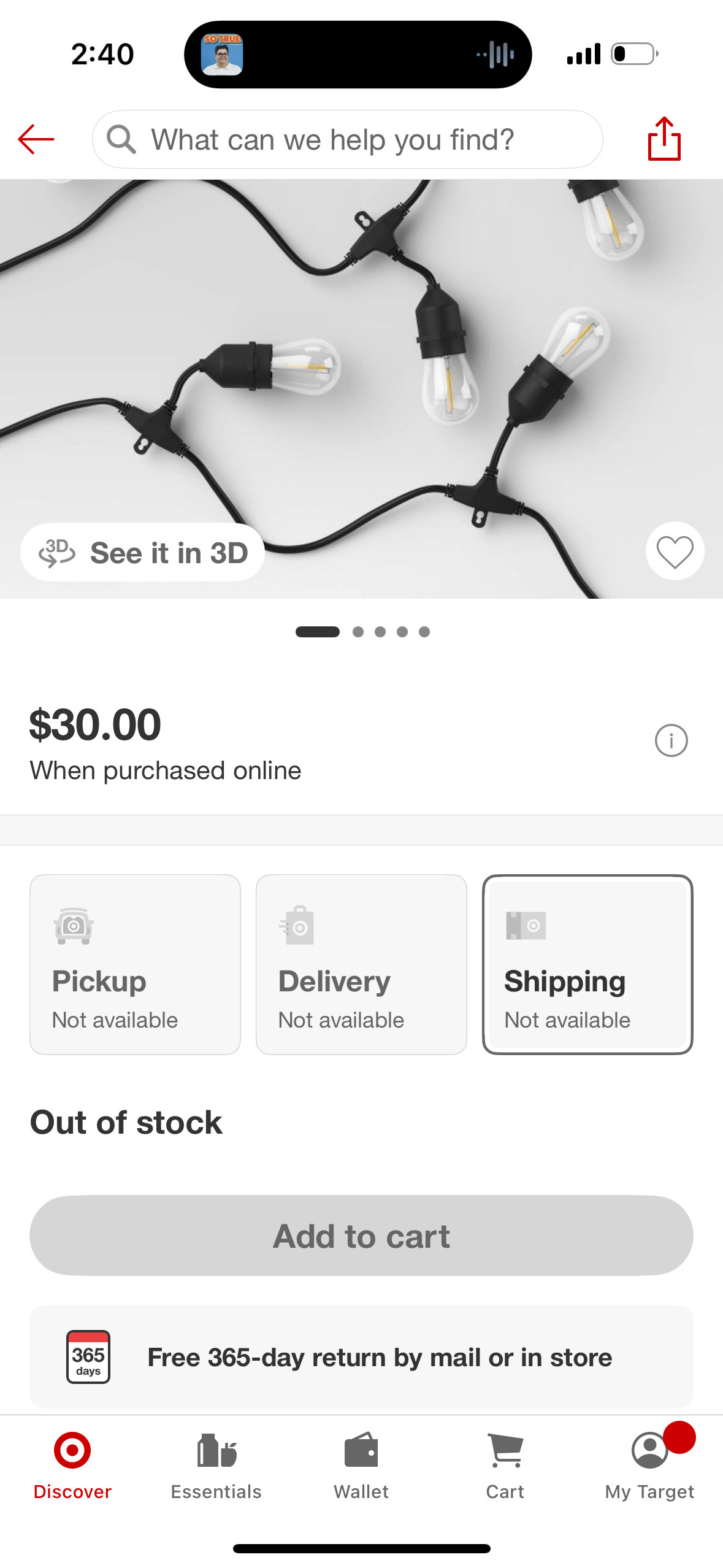 10ct LED Drop Indoor Outdoor Café String Lights Clear Bulbs with Black Wire - Threshold™: UL Listed, Shatterproof, Electric Powered