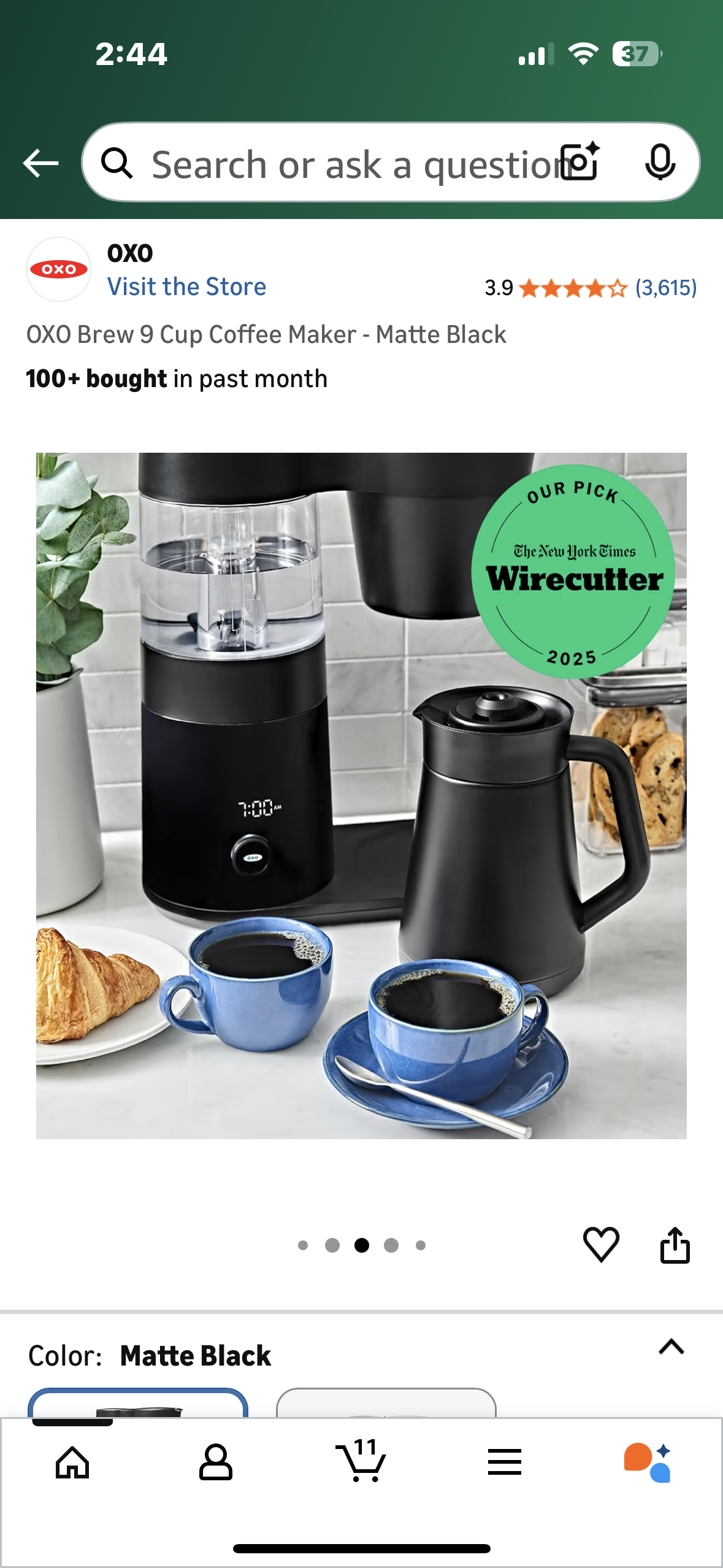 OXO Brew 9 Cup Coffee Maker - Matte Black (R736)