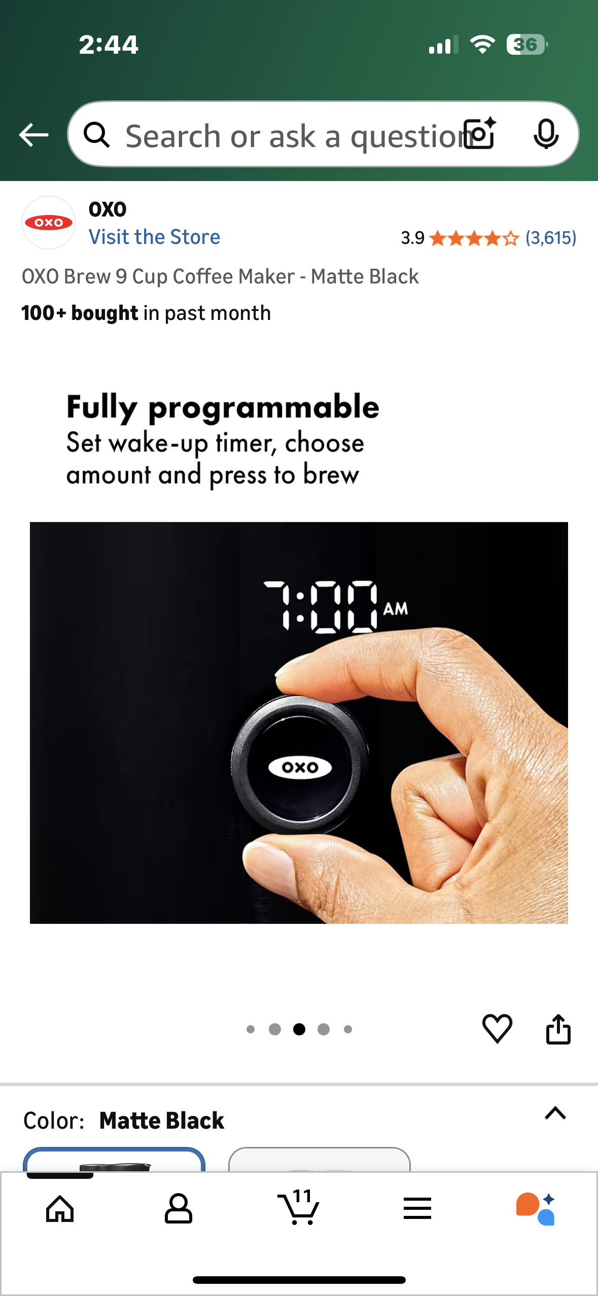 OXO Brew 9 Cup Coffee Maker - Matte Black (R736)