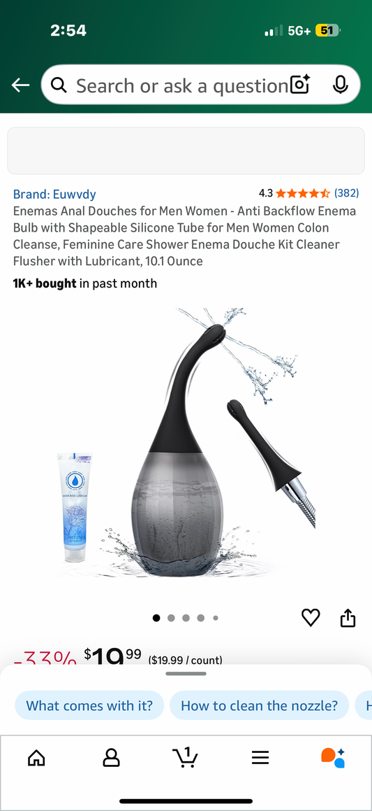 Enemas Anal Douches for Men Women - Anti Backflow Enema Bulb with Shapeable Silicone Tube for Men Women Colon Cleanse, Feminine Care Shower Enema Douche Kit Cleaner Flusher with Lubricant, 10.1 Ounce