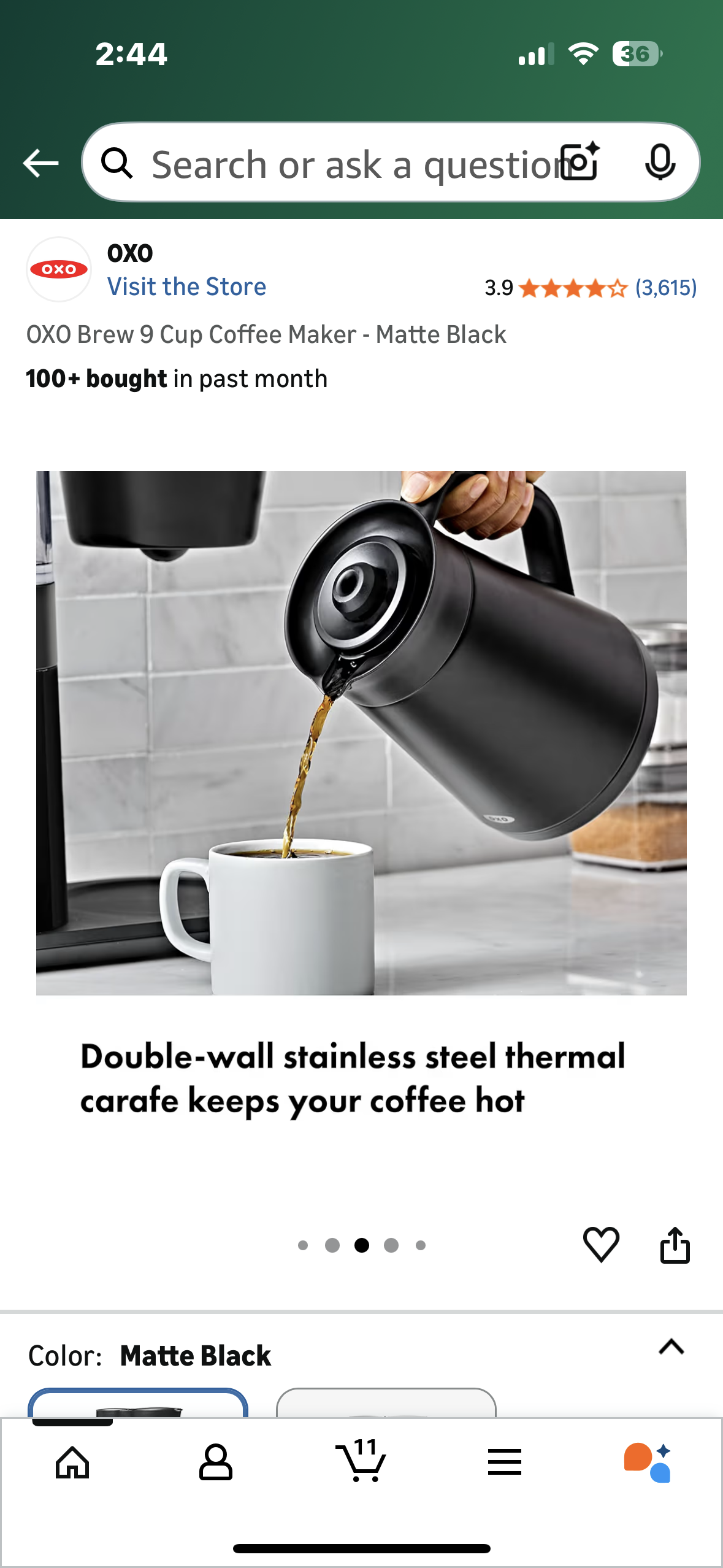 OXO Brew 9 Cup Coffee Maker - Matte Black (R736)