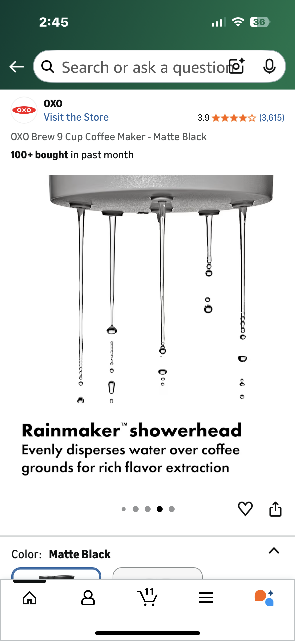 OXO Brew 9 Cup Coffee Maker - Matte Black (R736)