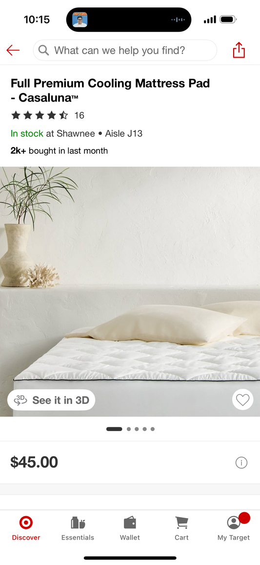 Full Premium Cooling Mattress Pad - Casaluna™