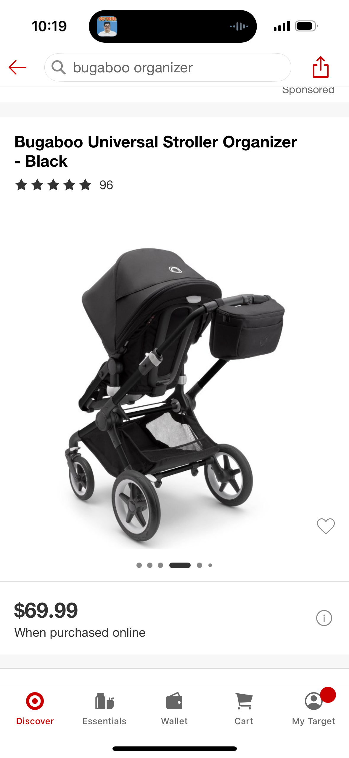 Bugaboo Universal Stroller Organizer - Black