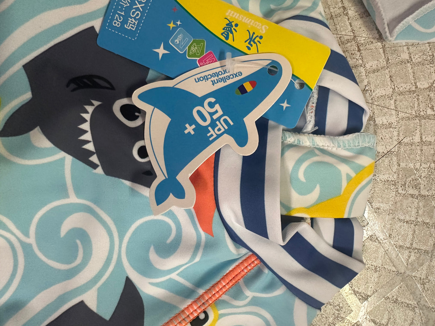 Baby One Piece Zipper Rash Guard Swimsuit Set, Long Sleeve with Hat (Size 3-6mo)
