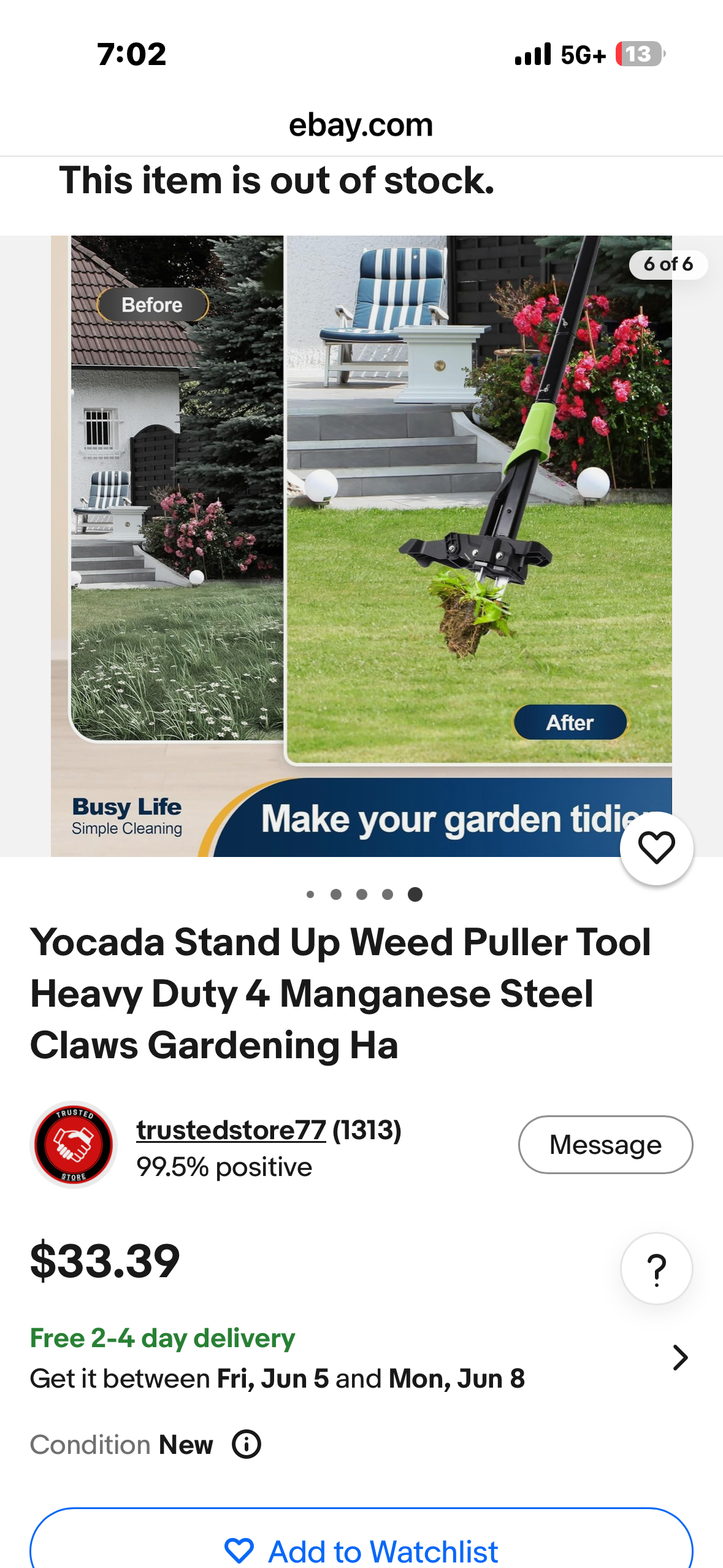 Yocada Stand Up Weed Puller,  4 Heavy Duty Manganese Steel Claws