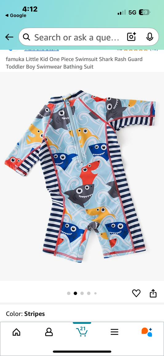 Baby One Piece Zipper Rash Guard Swimsuit Set, Long Sleeve with Hat (Size 3-6mo)