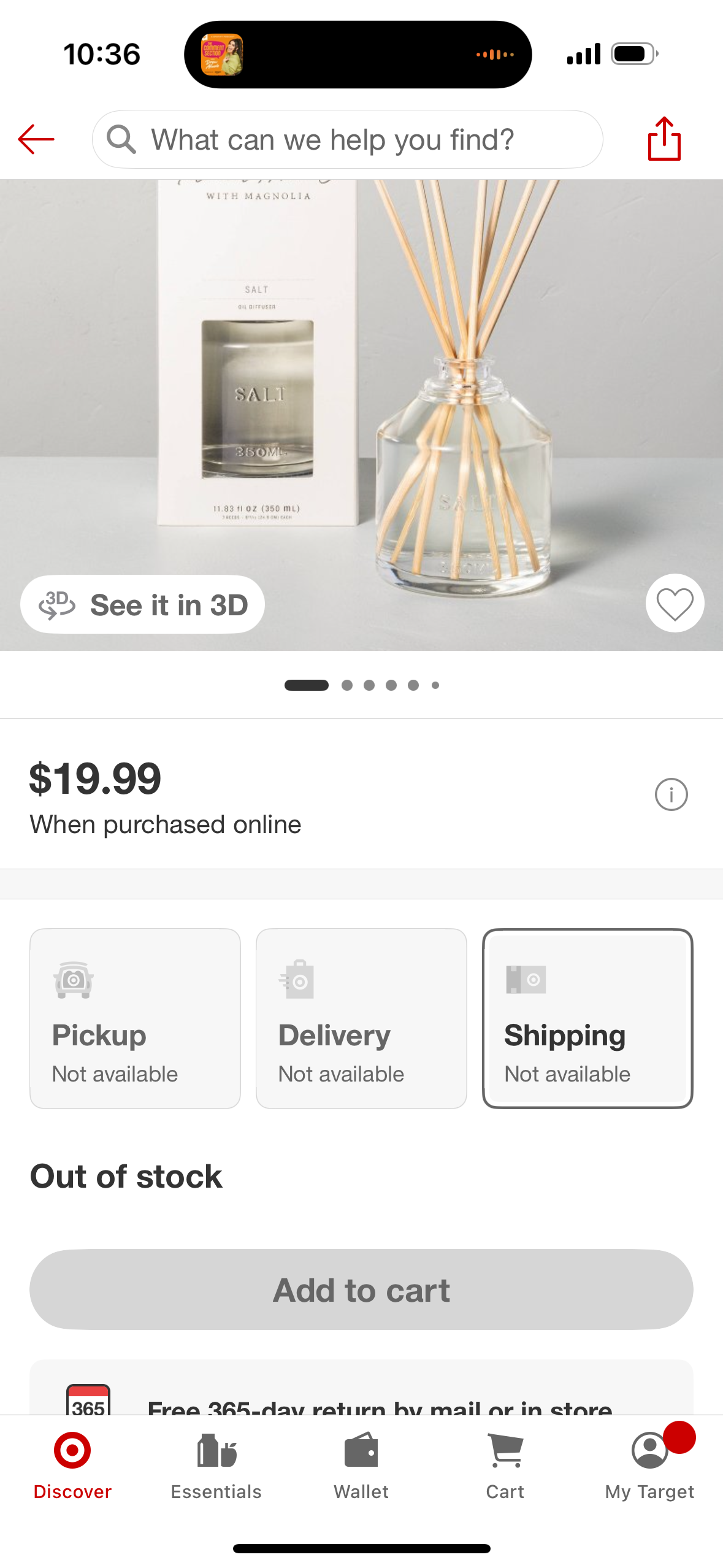 11.83 fl oz Salt Oil Reed Diffuser - Hearth & Hand™ with Magnolia: Tropical Aroma, Natural Reeds, Glass Bottle