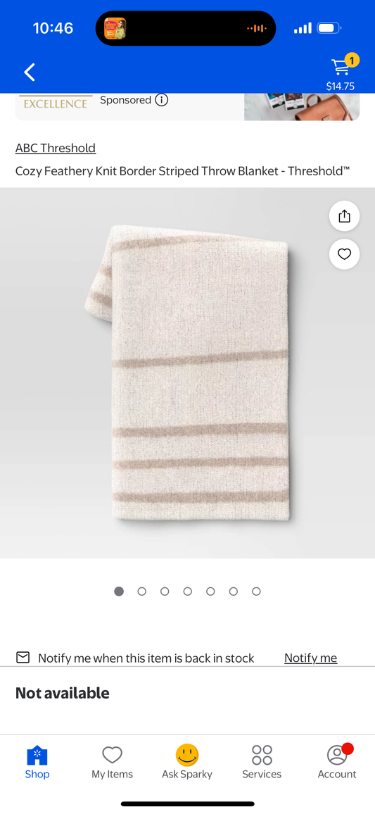 Cozy Feathery Knit Border Striped Throw Blanket - Threshold™