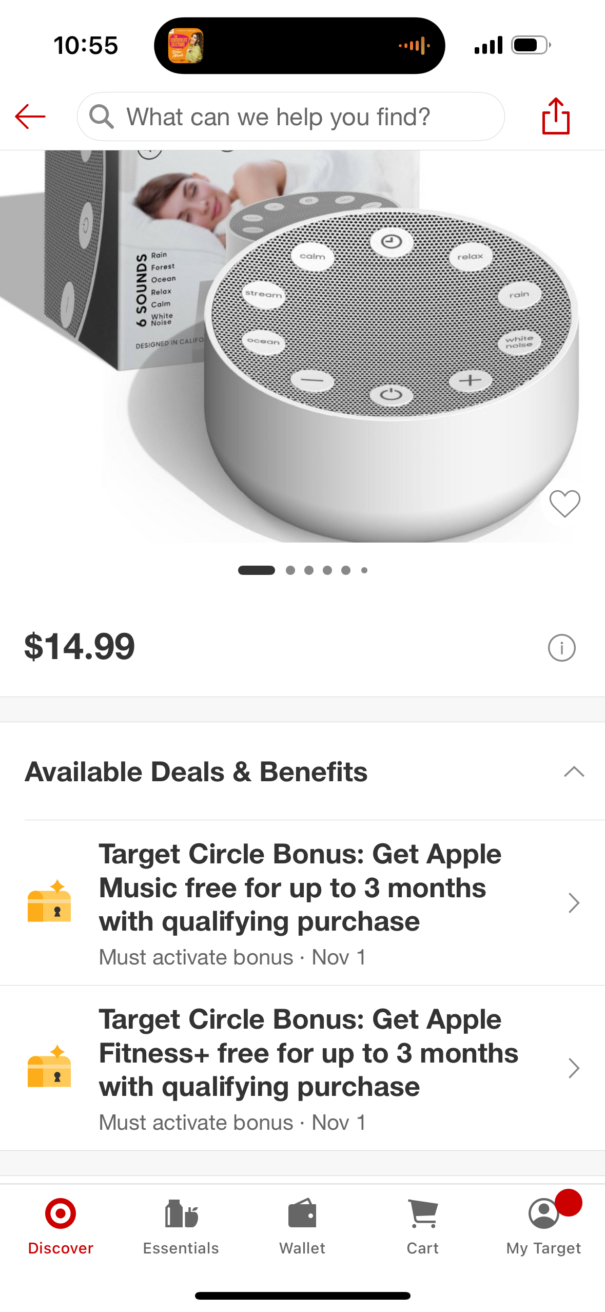 Sharper Image Sound Soother Revo: Sleep Aid with White Noise & Nature Sounds