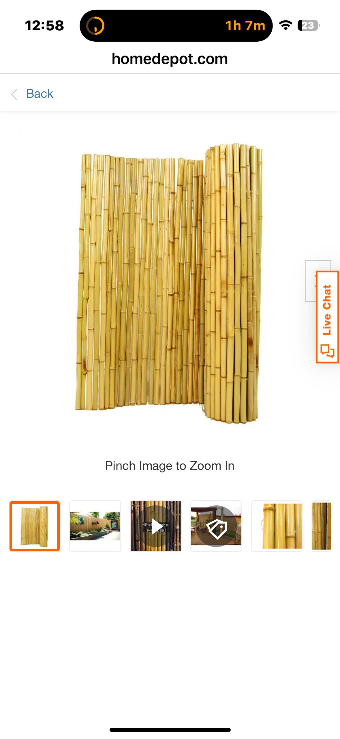Backyard X-Scapes Natural Bamboo Fencing Decorative Rolled Fence Panel,  (1 in. D x 6 ft. H x 8 ft. Long) (G901)