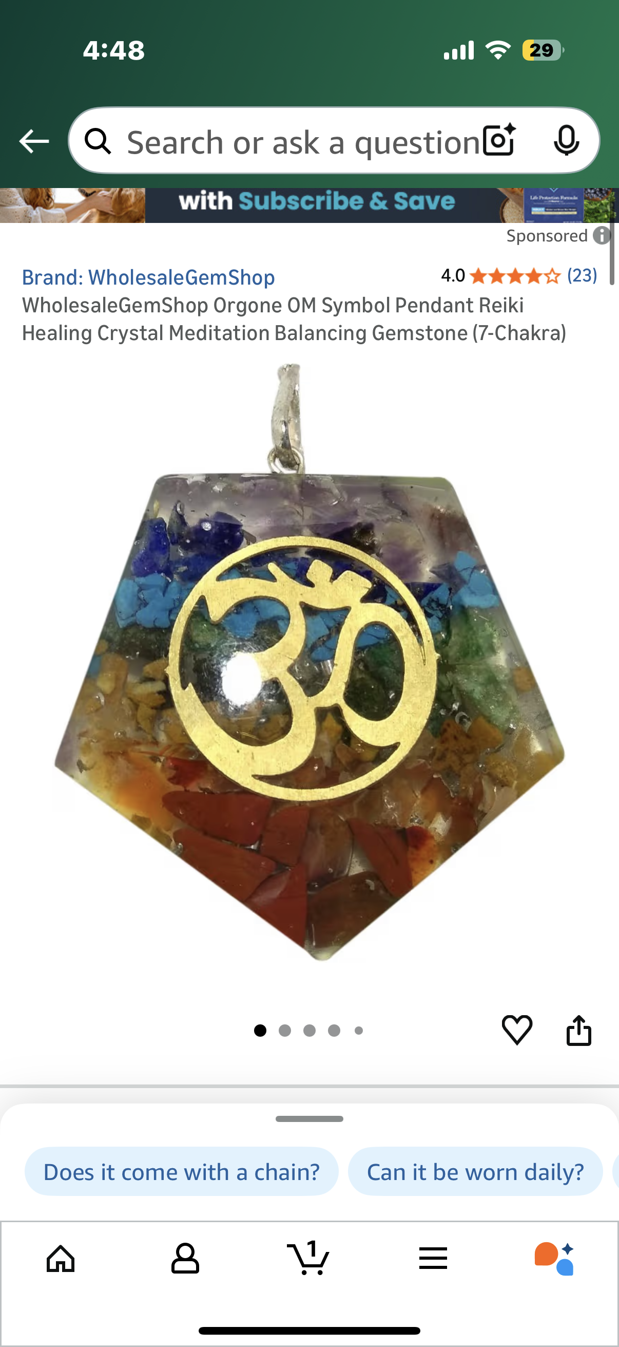 Wholesalegemshop Orgone Large Size (10cmx5cm) Buddha Seven Chakra Pyarmid With Chakra Chips Bracelet & Pouch