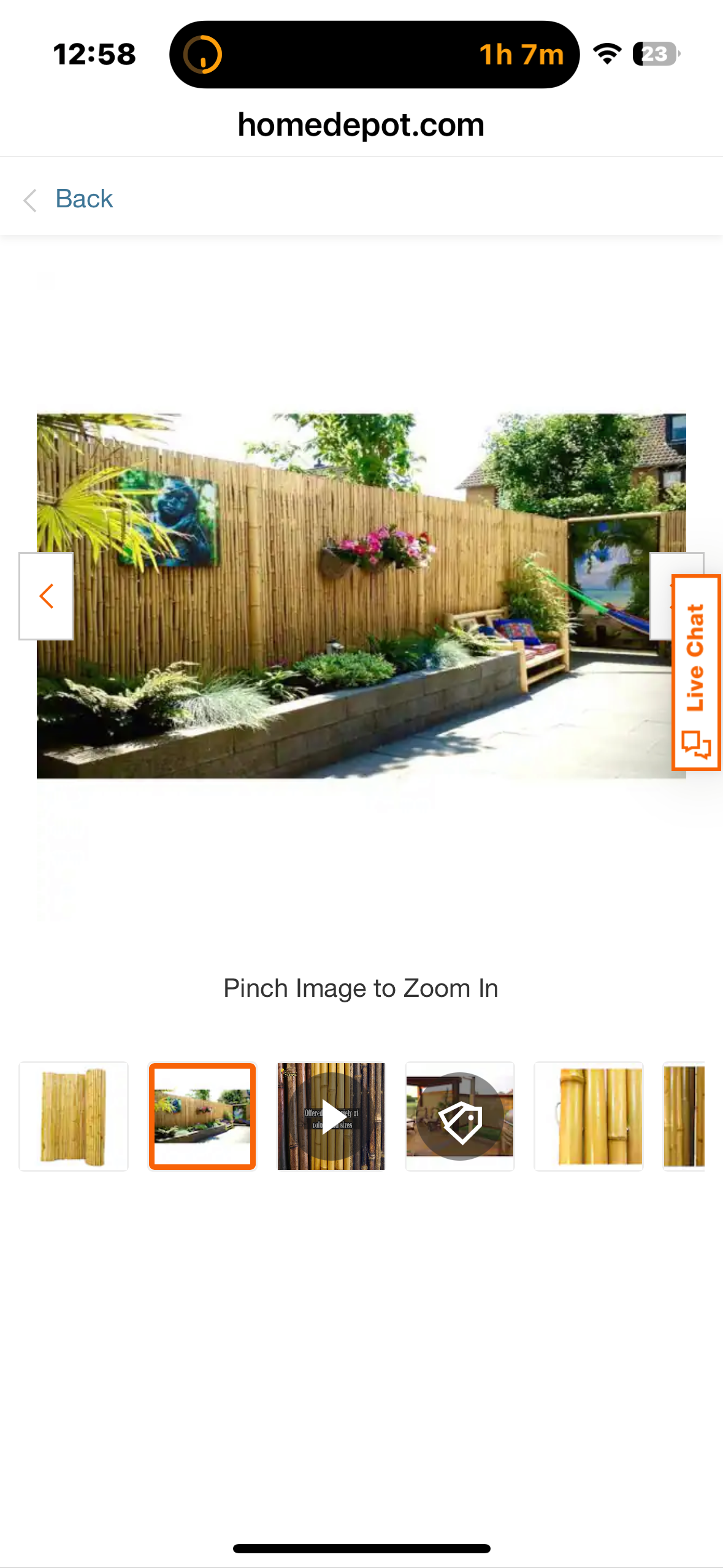 Backyard X-Scapes Natural Bamboo Fencing Decorative Rolled Fence Panel,  (1 in. D x 6 ft. H x 8 ft. Long) (G901)