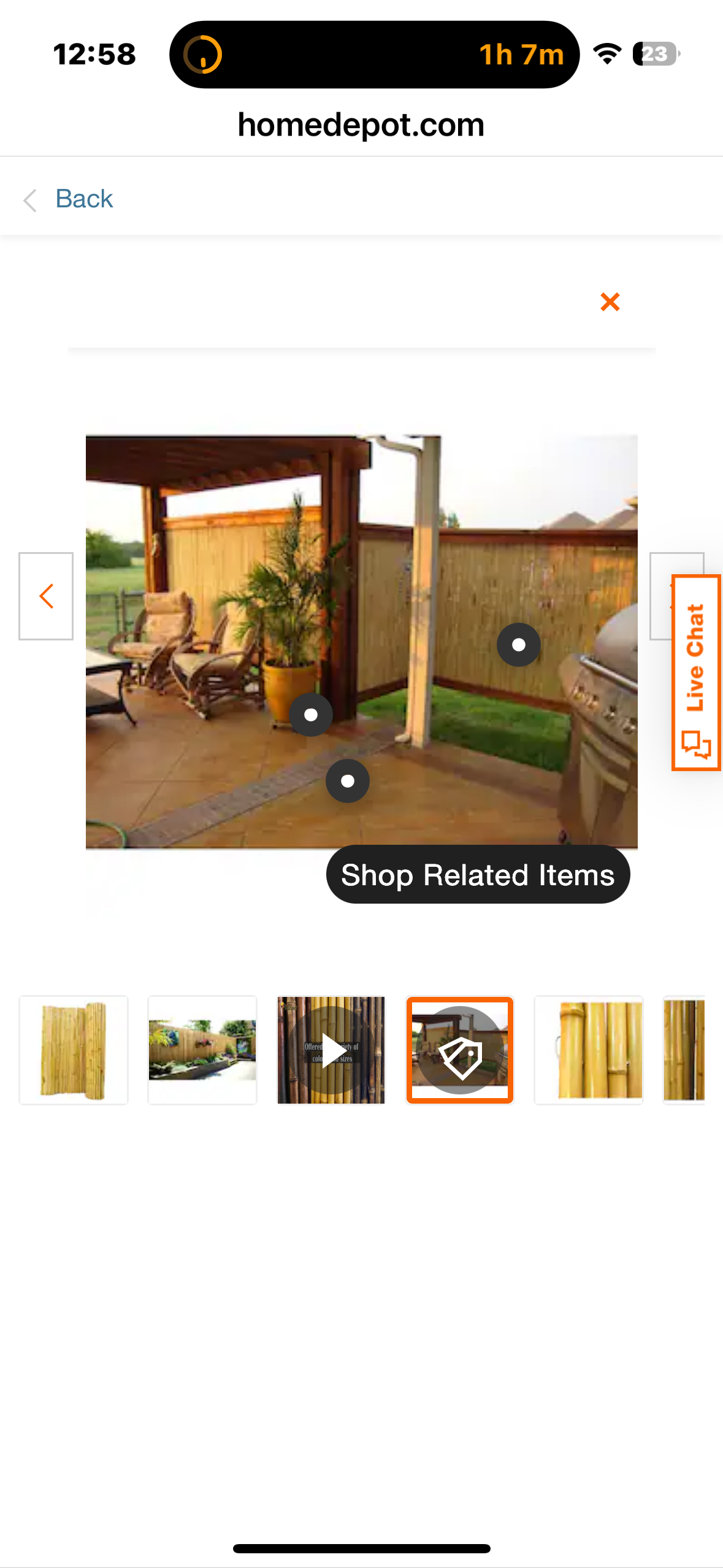 Backyard X-Scapes Natural Bamboo Fencing Decorative Rolled Fence Panel,  (1 in. D x 6 ft. H x 8 ft. Long) (G901)