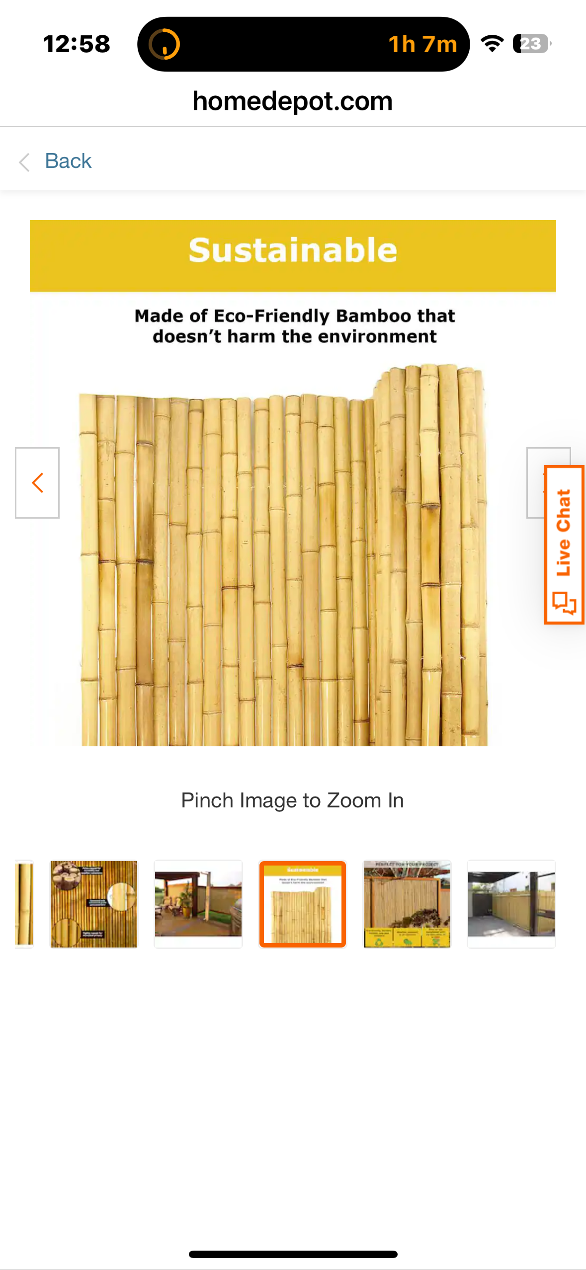 Backyard X-Scapes Natural Bamboo Fencing Decorative Rolled Fence Panel,  (1 in. D x 6 ft. H x 8 ft. Long) (G901)