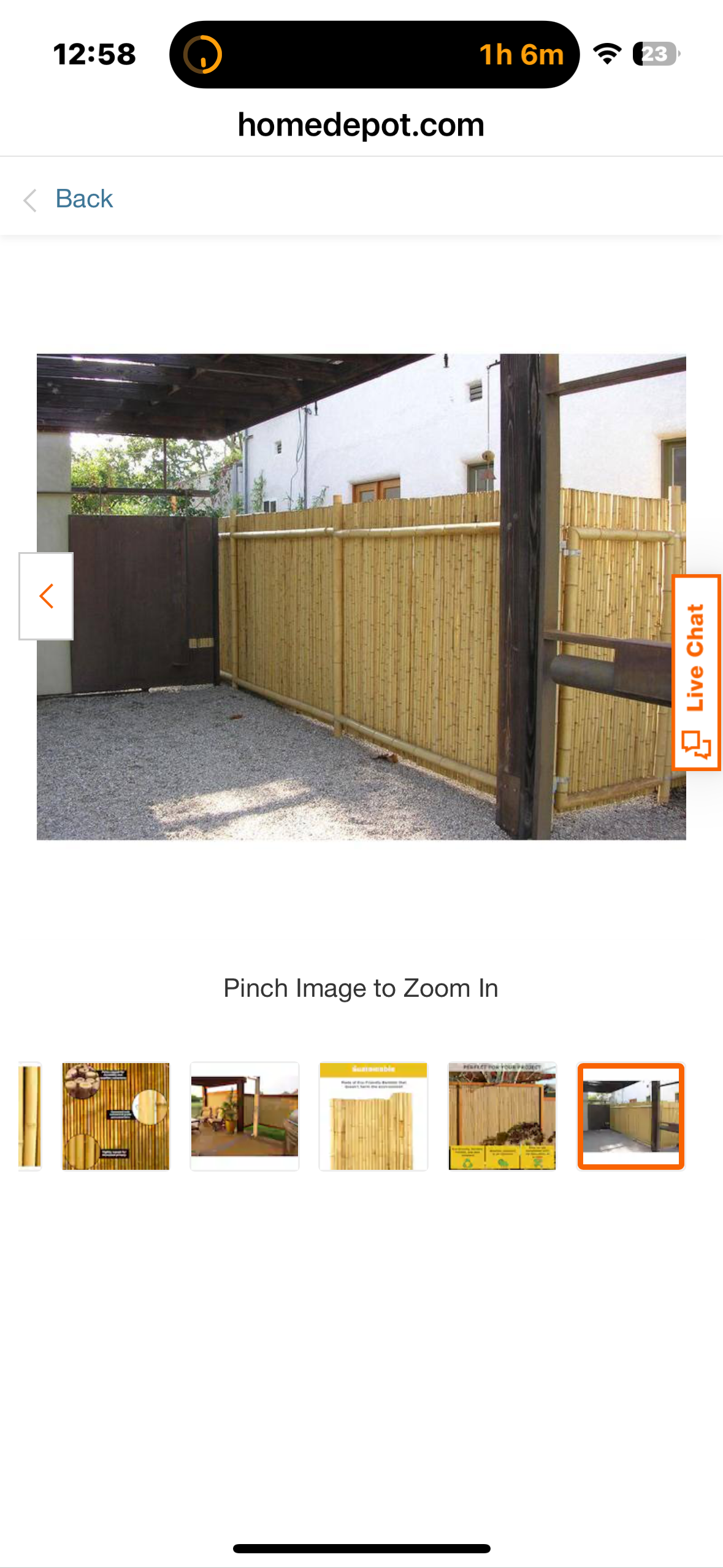 Backyard X-Scapes Natural Bamboo Fencing Decorative Rolled Fence Panel,  (1 in. D x 6 ft. H x 8 ft. Long) (G901)