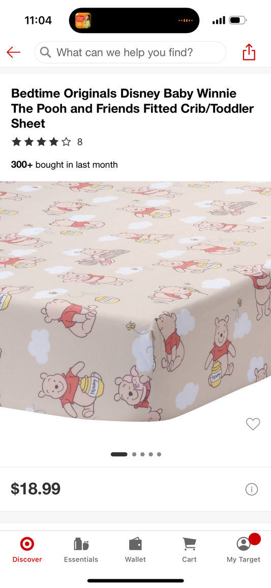 Bedtime Originals Disney Baby Winnie The Pooh and Friends Fitted Crib/Toddler Sheet