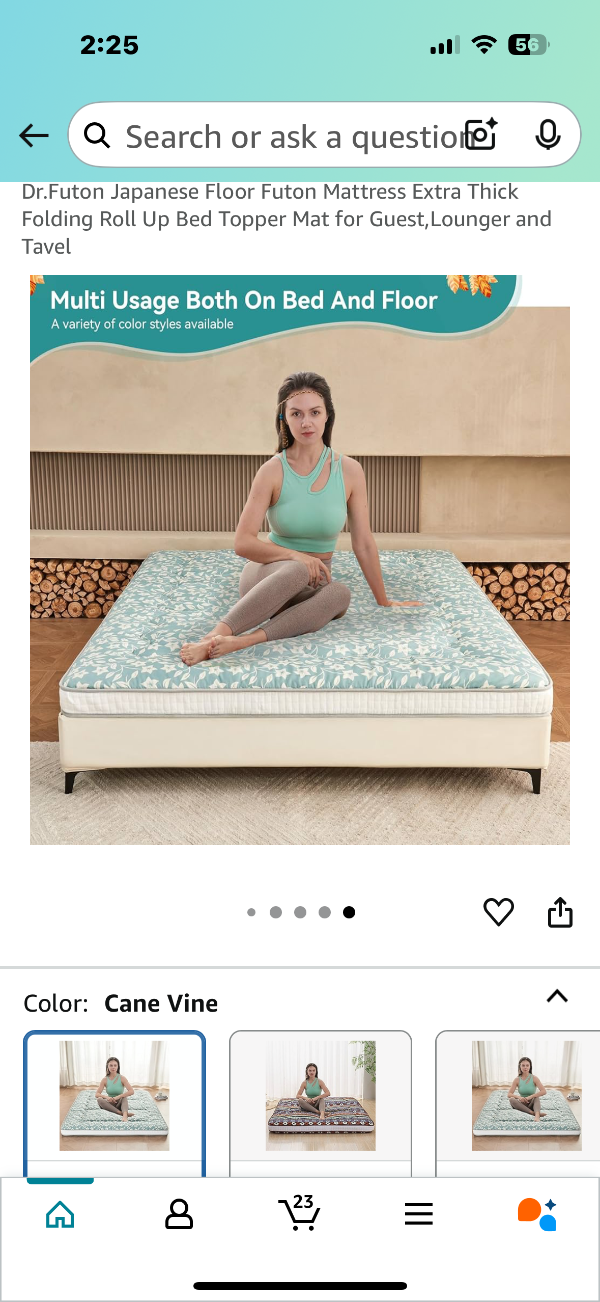 Japanese Floor Futon Mattress, Queen Size, Extra Thick Folding Roll Up Bed Topper Mat for Guest, Lounger and Travel (B1041)