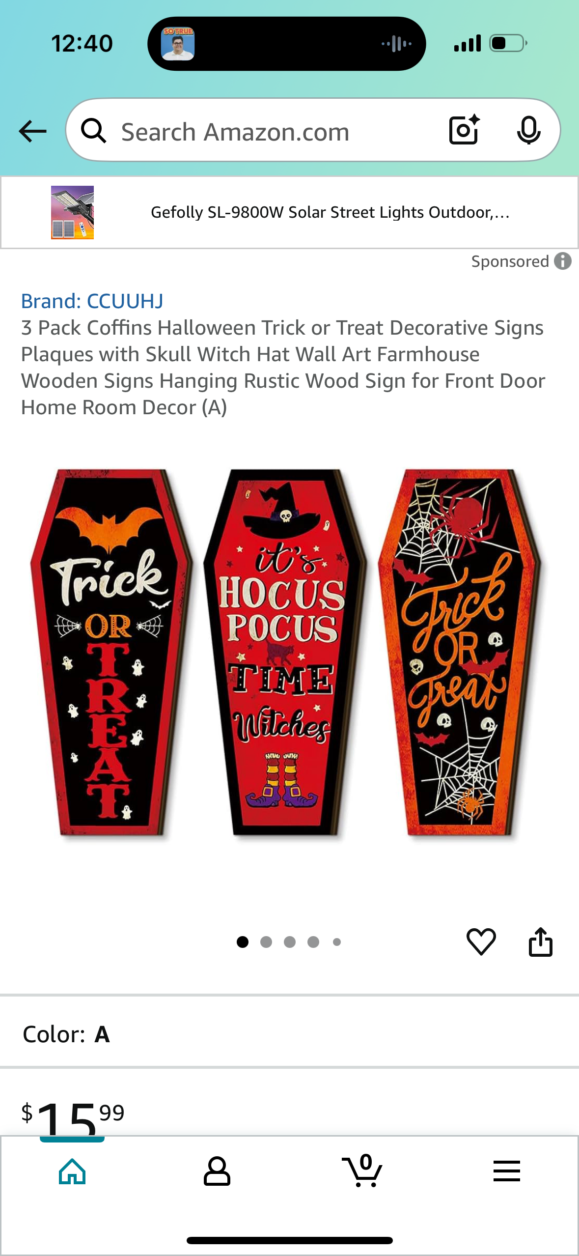 3 Pack Coffins Halloween Plaques Decorative Wood Sign