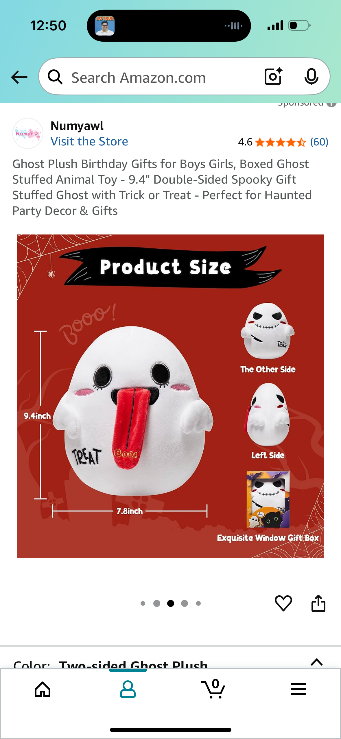 Ghost Plush Birthday Gifts for Boys Girls, Boxed Ghost Stuffed Animal Toy - 9.4" Double-Sided Spooky Gift Stuffed Ghost with Trick or Treat - Perfect for Haunted Party Decor & Gifts