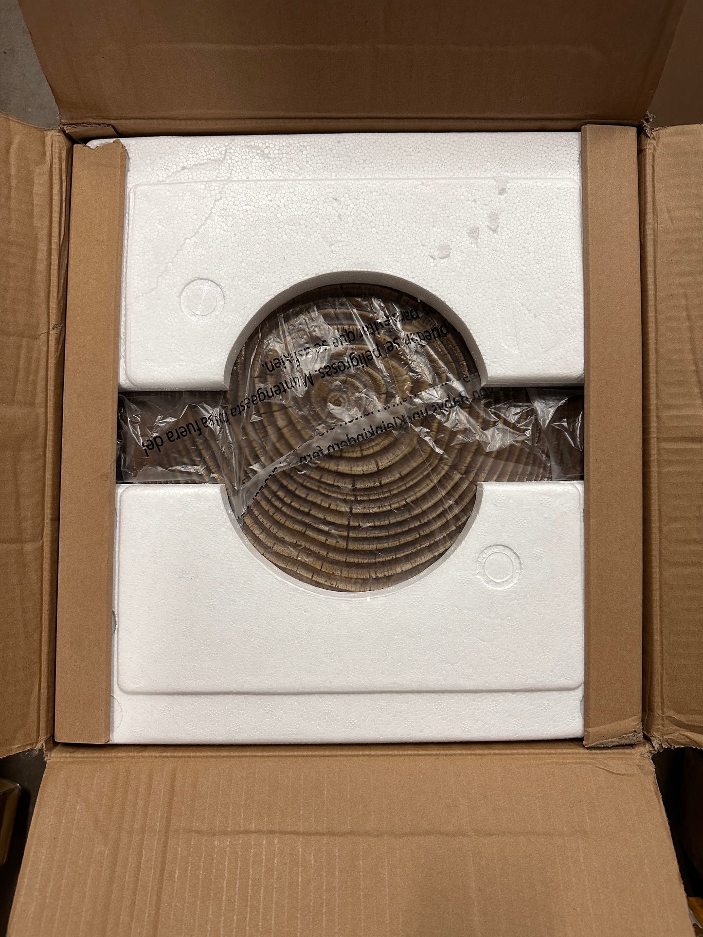 COSIEST Outdoor End Table Walnut Colored Faux Wood, Hand-Painted Wood Stump Stool, Ottoman or Plant Stand, Deck or Garden (L1092)