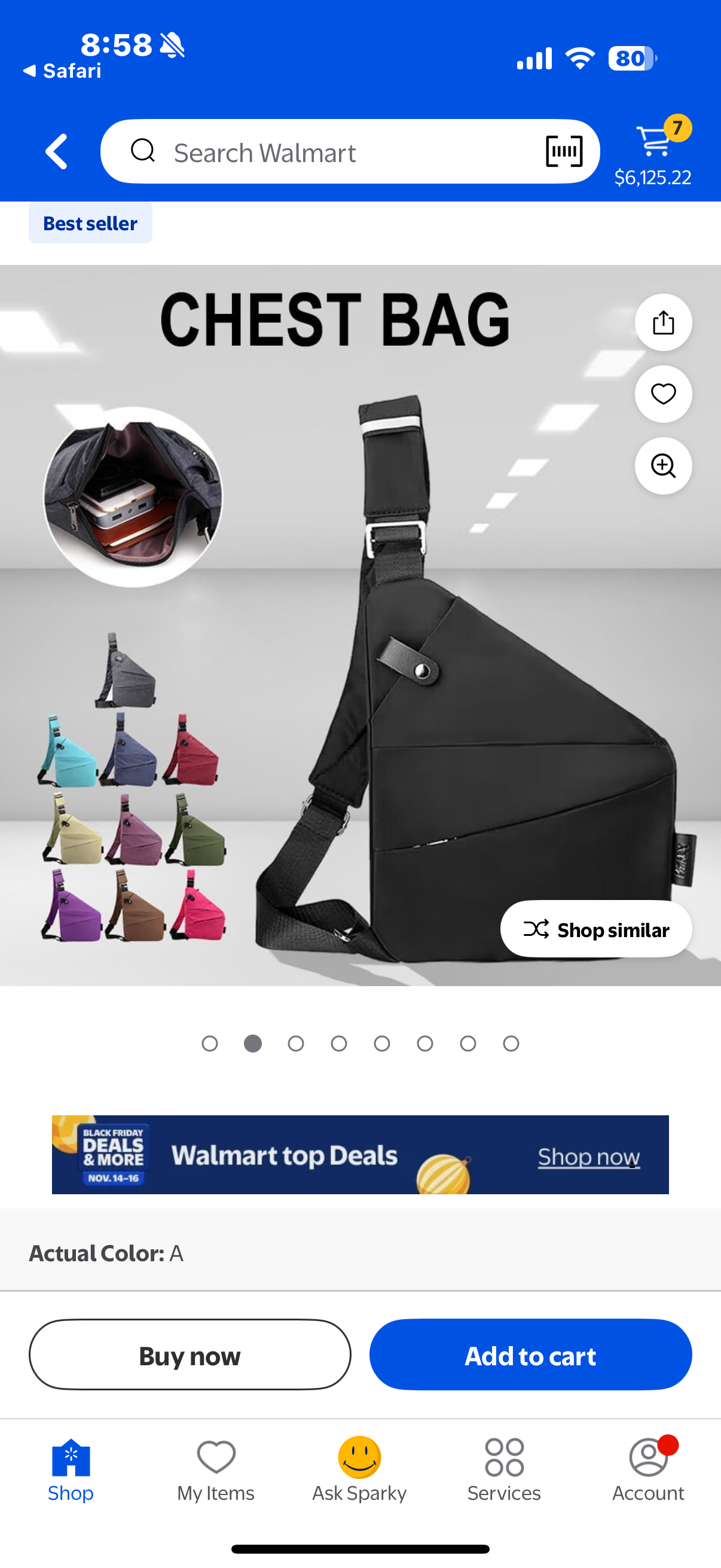 KODASNY Anti Theft Crossbody Bags Anti Theft Bag Travel Bag Sling Bag for Women Men (Black, Right Shoulder)