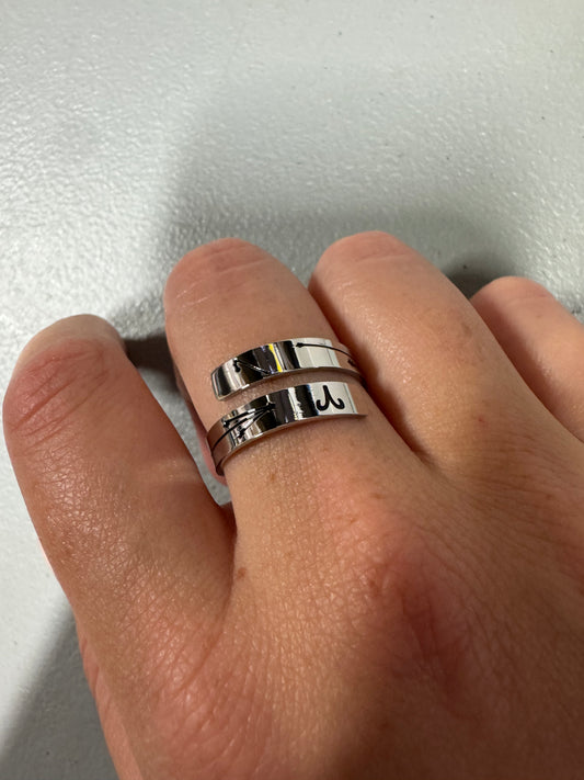 Aries and Constellations Silver Zodiac Ring, Adjustable