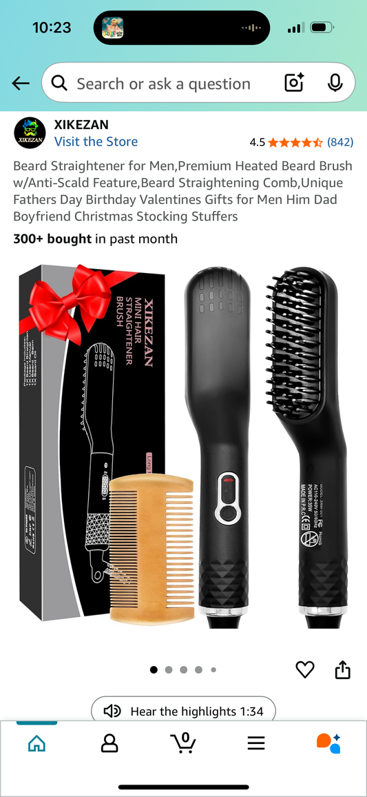 Hair and Beard Straightener, Anti-Scald Feature