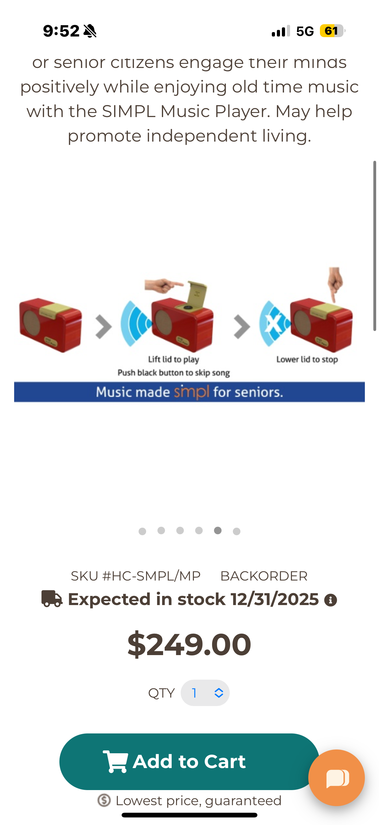 Simple Music Player for Harris Communications HC-SMPL-MP SMPL Technologies Music Player