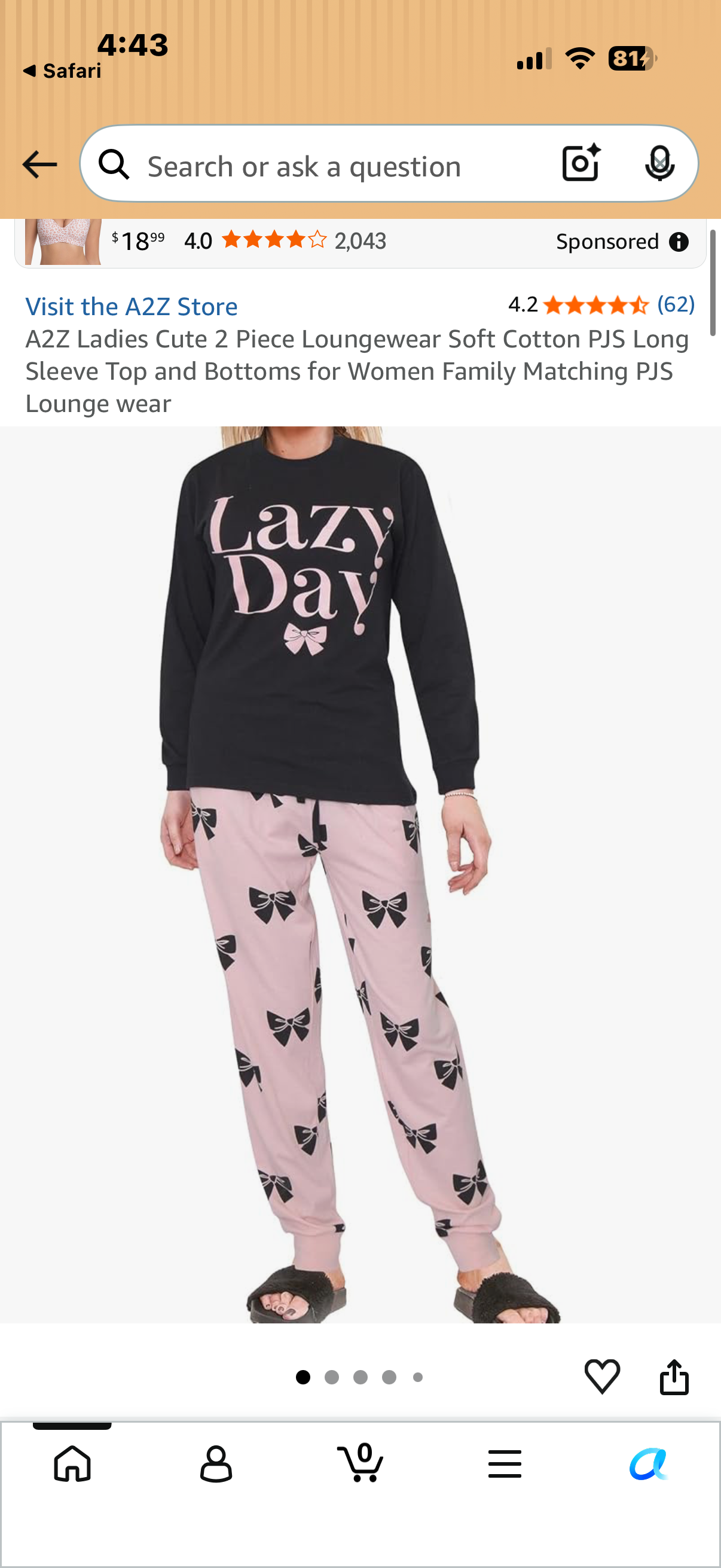 A2Z Ladies Cute 2 Piece Loungewear Soft Cotton PJS Long Sleeve Top and Bottoms for Women Family Matching PJS Lounge wear (Size XXL)
